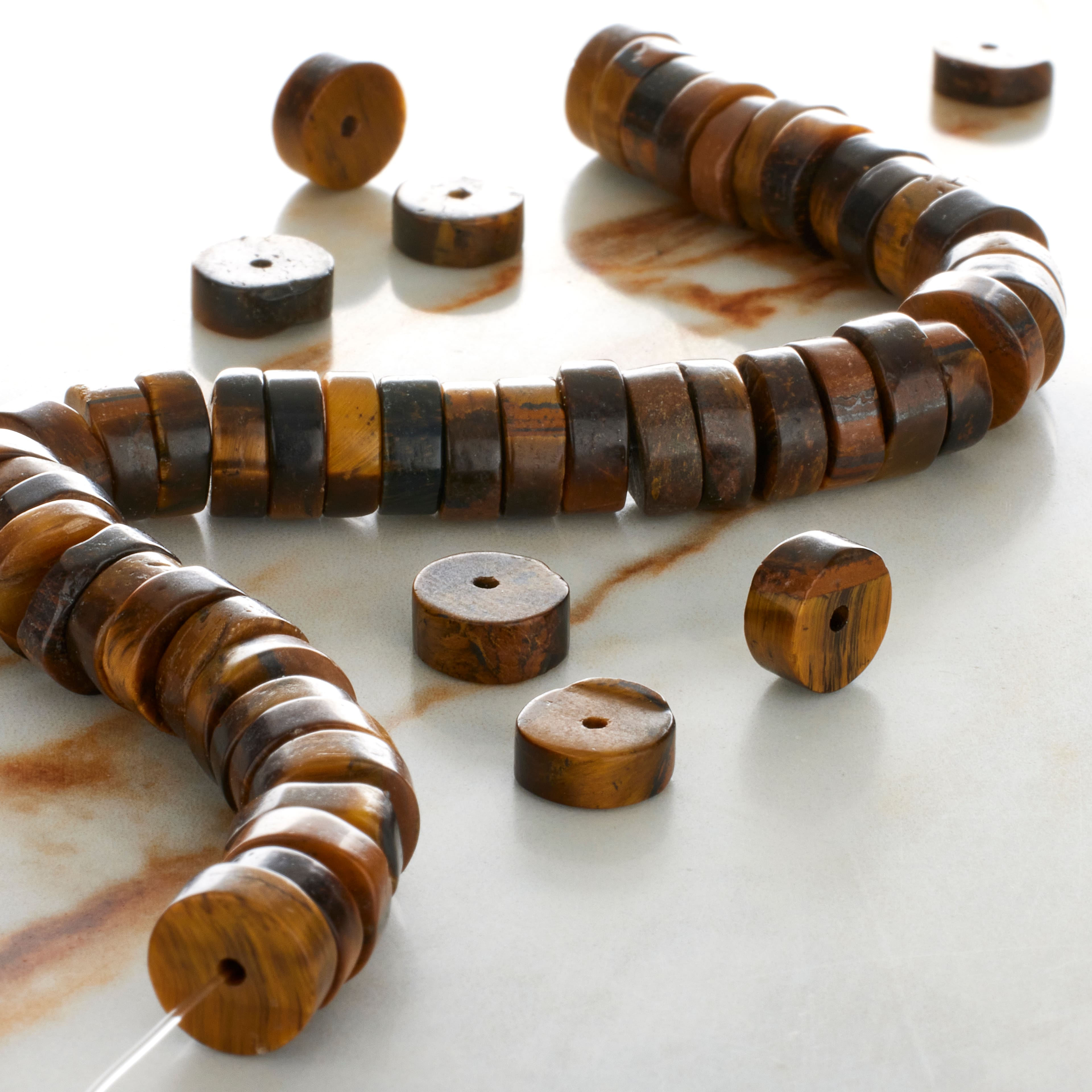 Tiger&#x27;s Eye Heishi Beads by Bead Landing&#x2122;