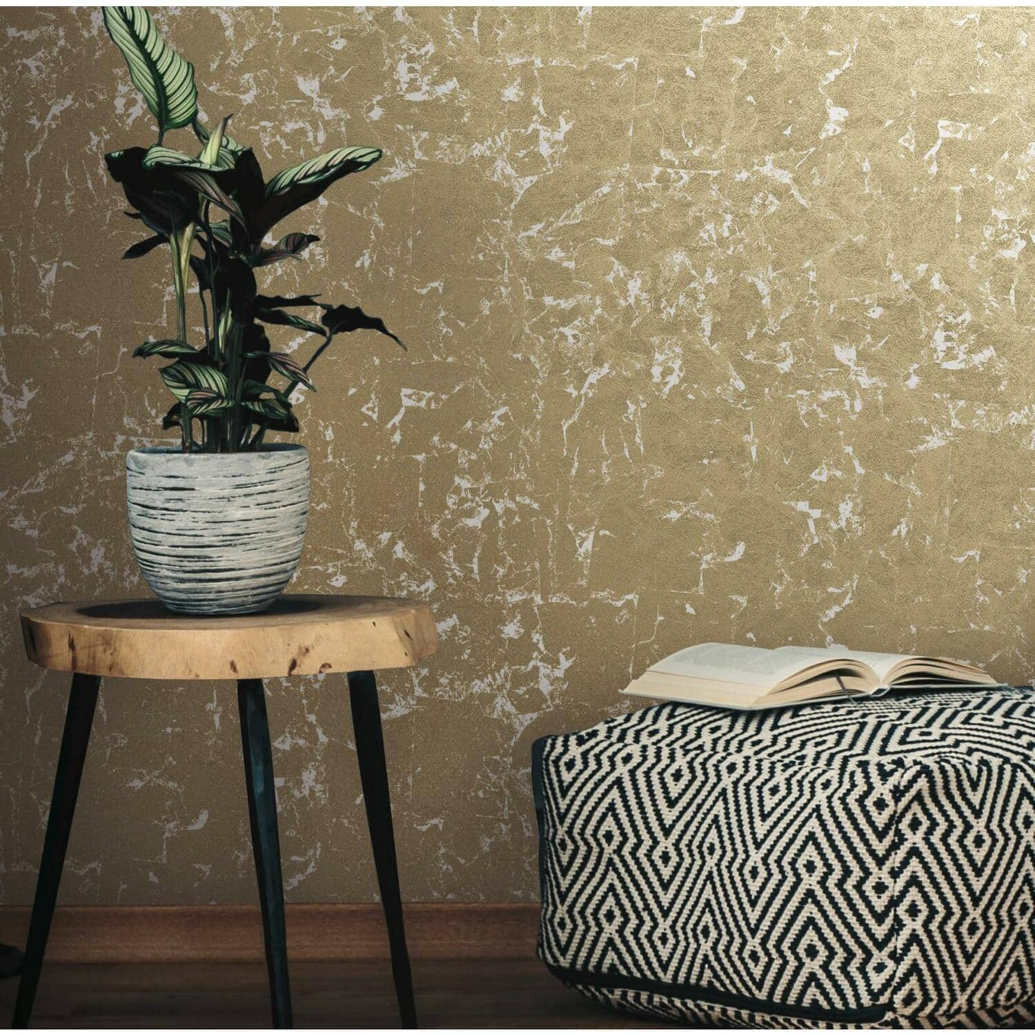 RoomMates Gold Leaf Peel &#x26; Stick Wallpaper