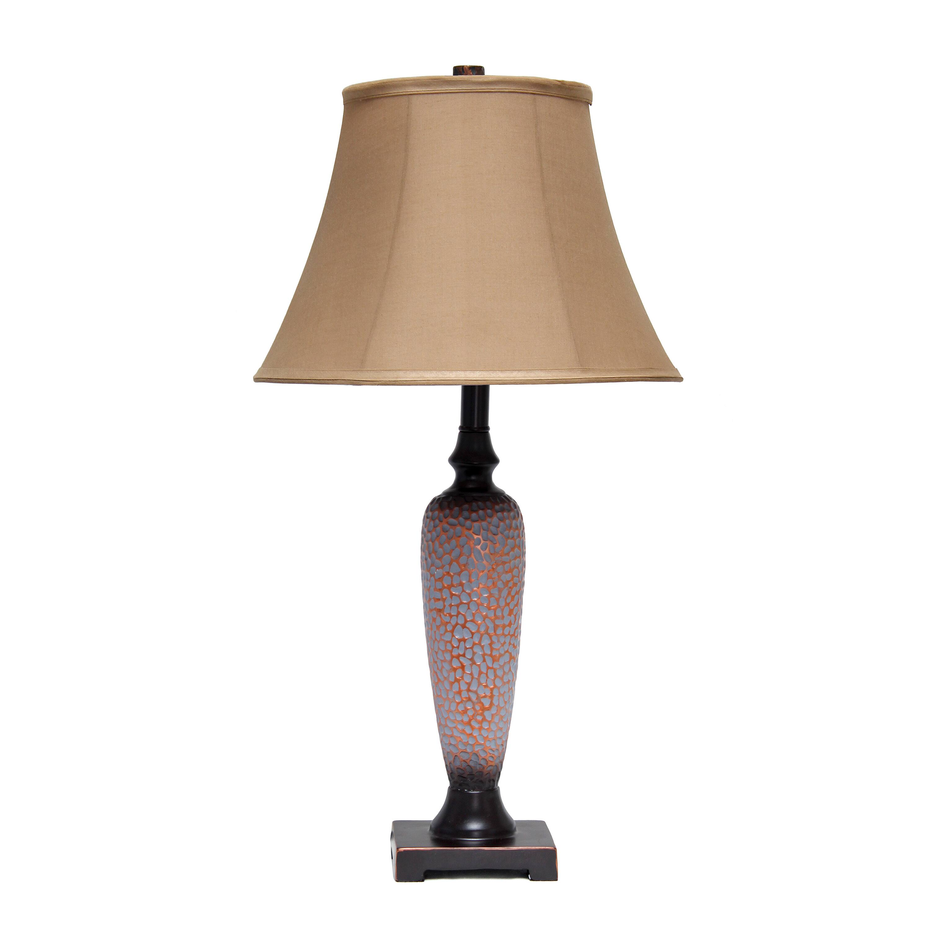 Lalia Home Hammered Bronze Table and Floor Lamp Set