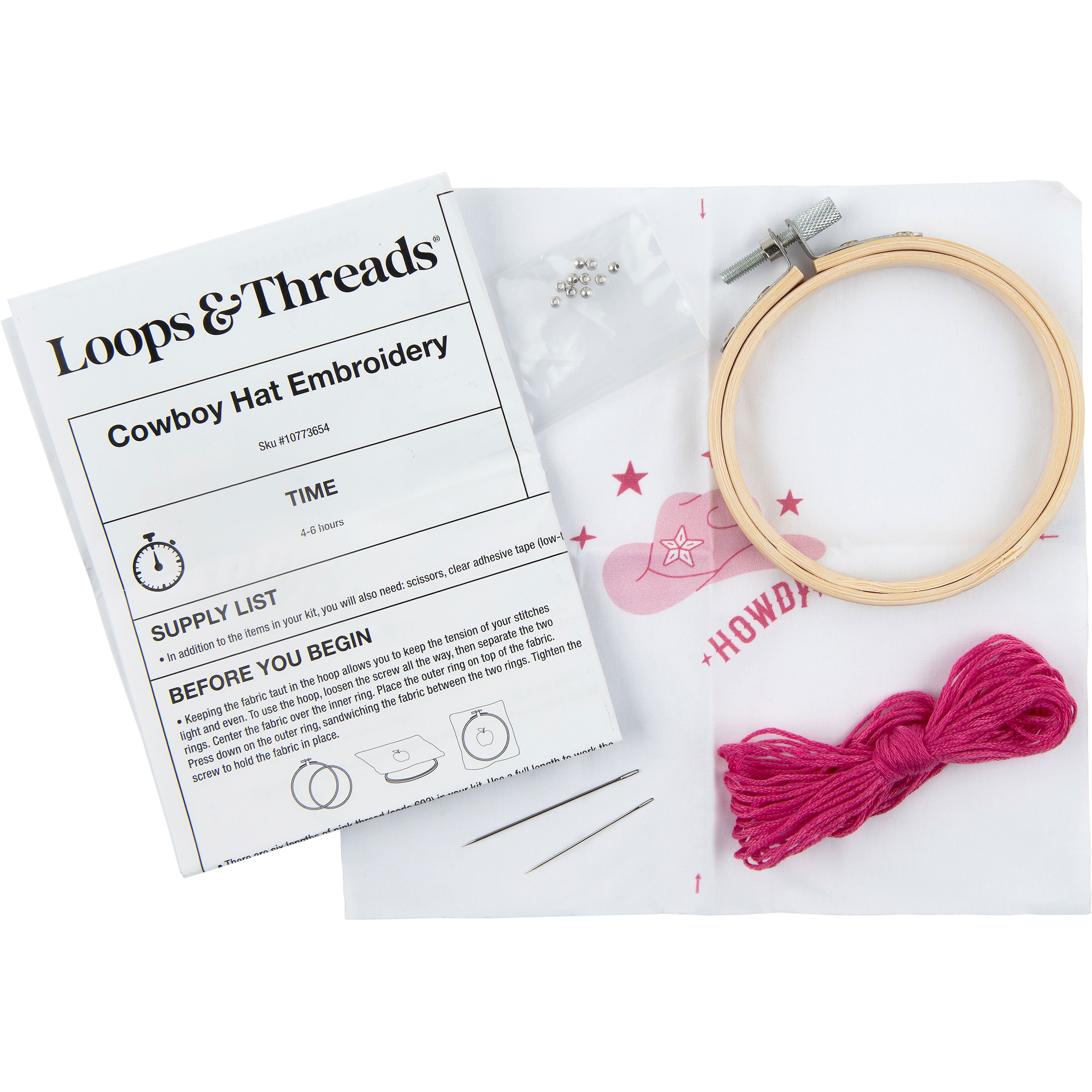3.5" Cowboy Hat Embroidery Kit by Loops & Threads®