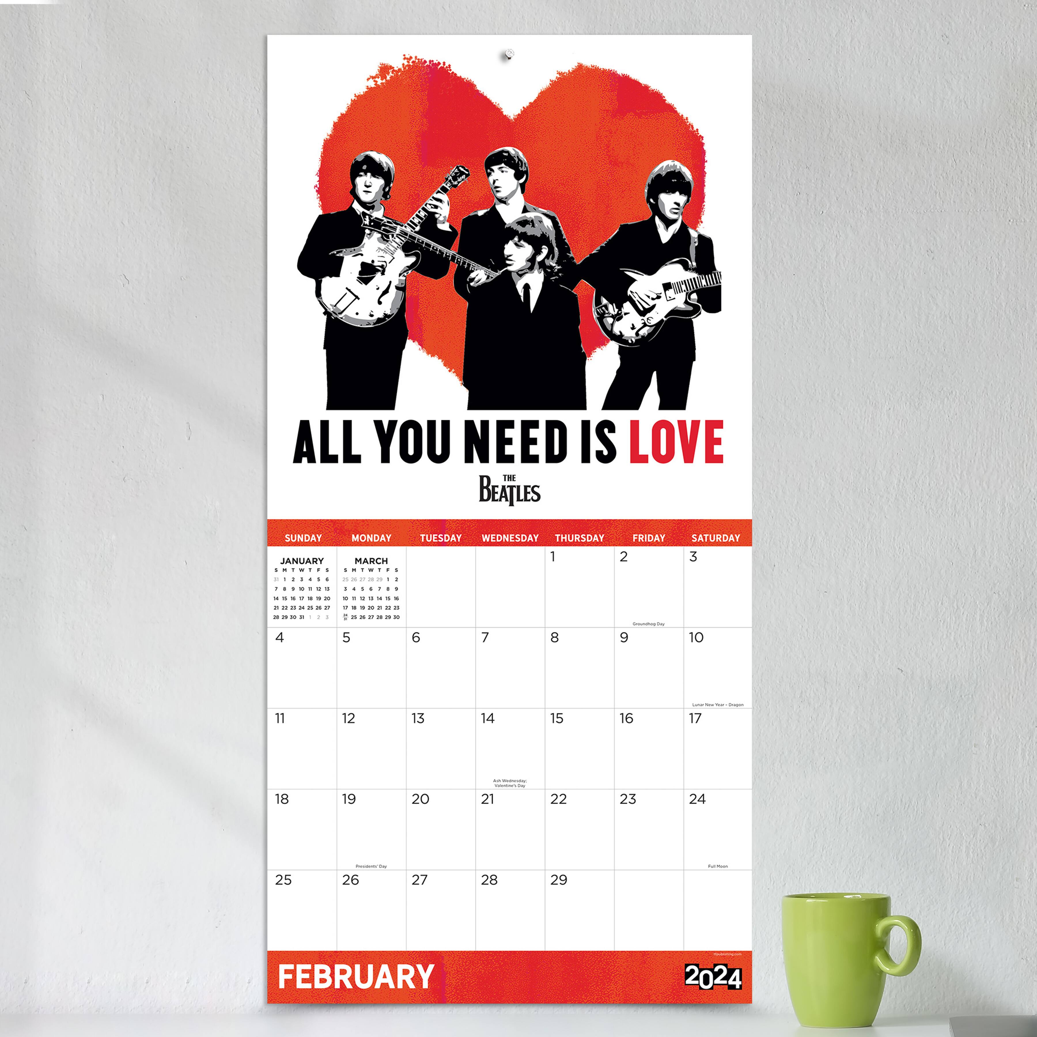 TF Publishing 2024 The Beatles Wall Calendar