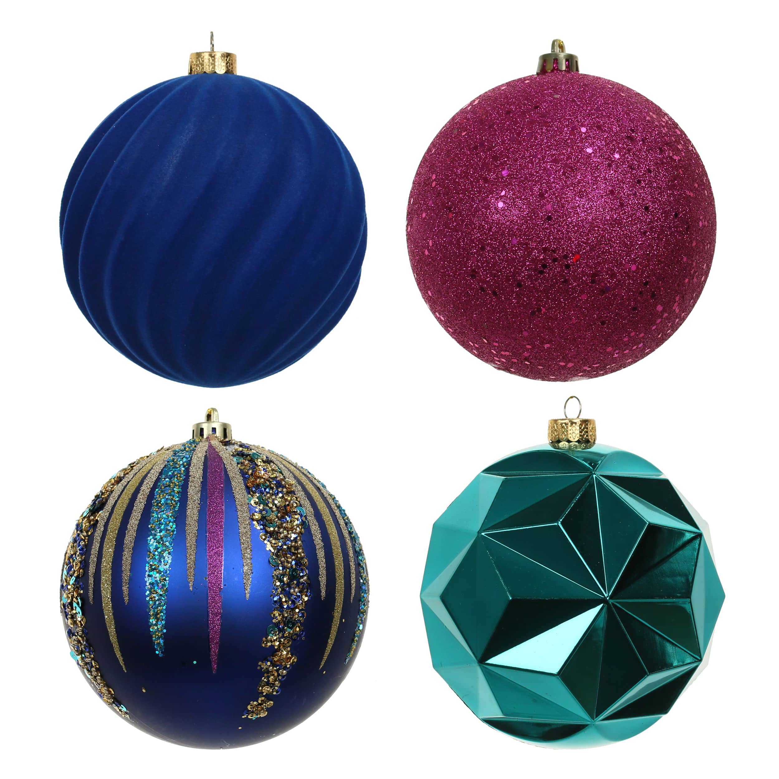 4 Pack 4.7&#x22; Jewels &#x26; Jolly Shatterproof Ball Ornaments by Ashland&#xAE;