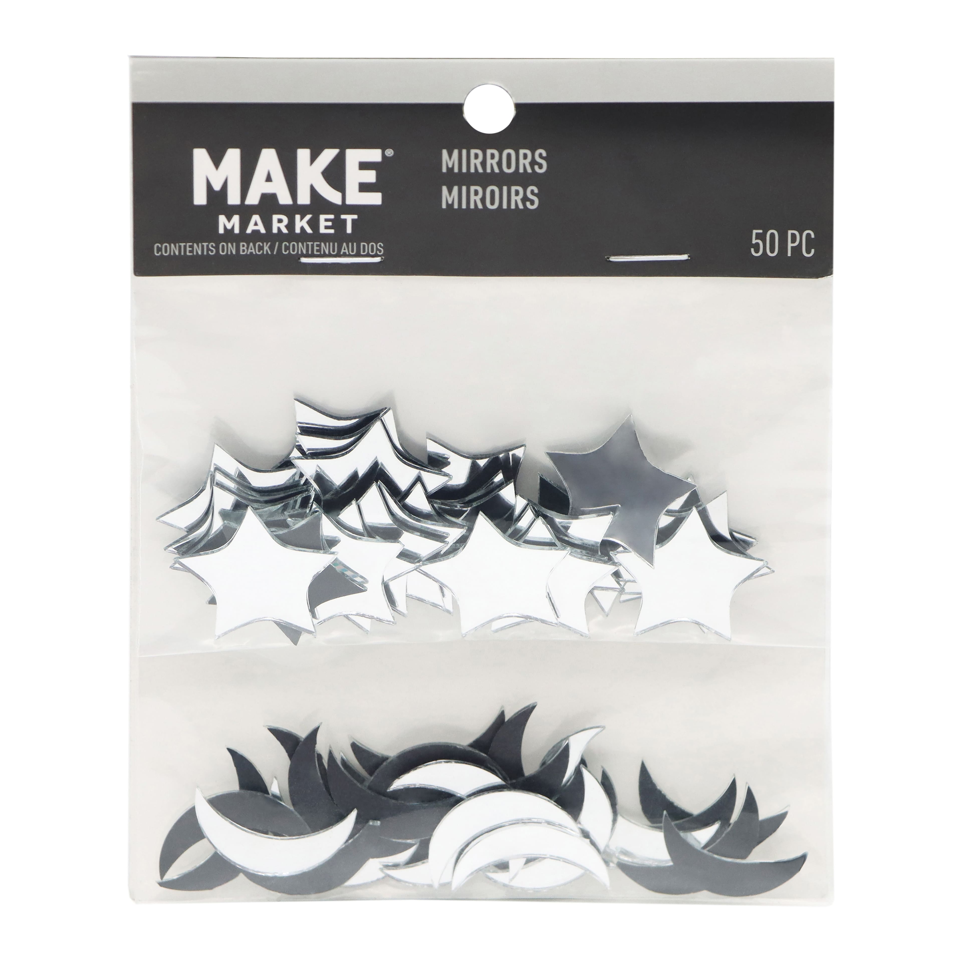 1&#x22; Moon &#x26; Star Glass Mirrors, 50ct. by Make Market&#xAE;