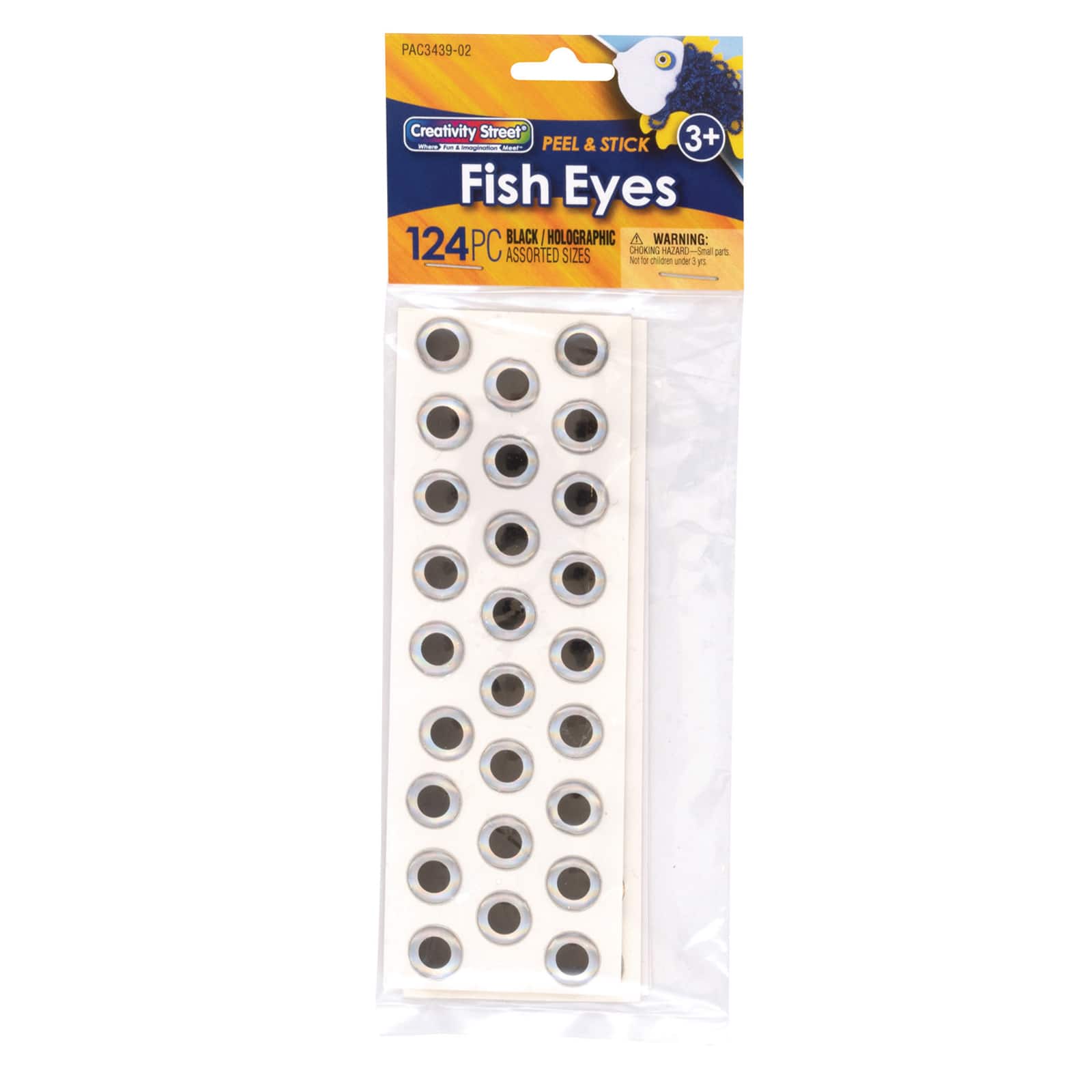 Creativity Street&#xAE; Assorted Size Holographic Fish Eyes, 3 Packs of 124