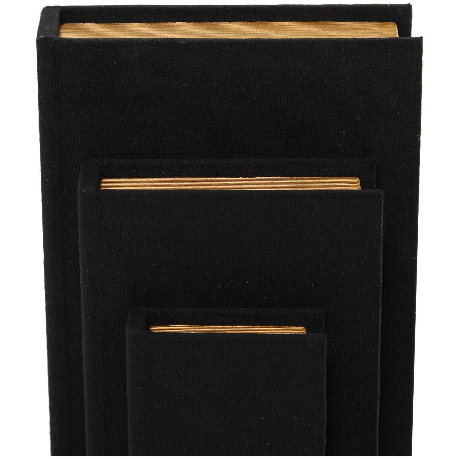 Black Linen Faux Book Box Set