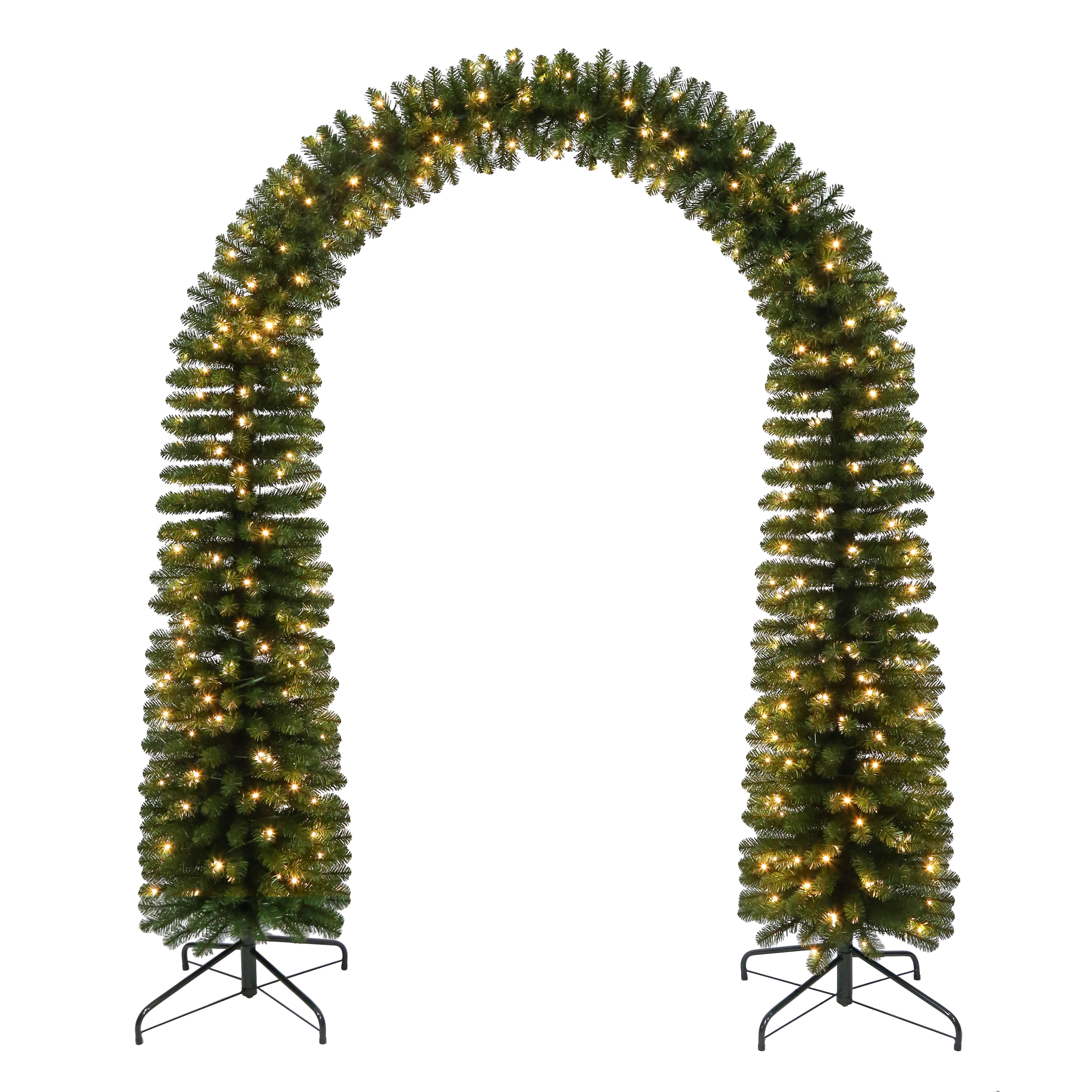 8ft. Pre-Lit Holiday Pine Artificial Christmas Arch, Warm White Mini LED Lights by Ashland&#xAE;