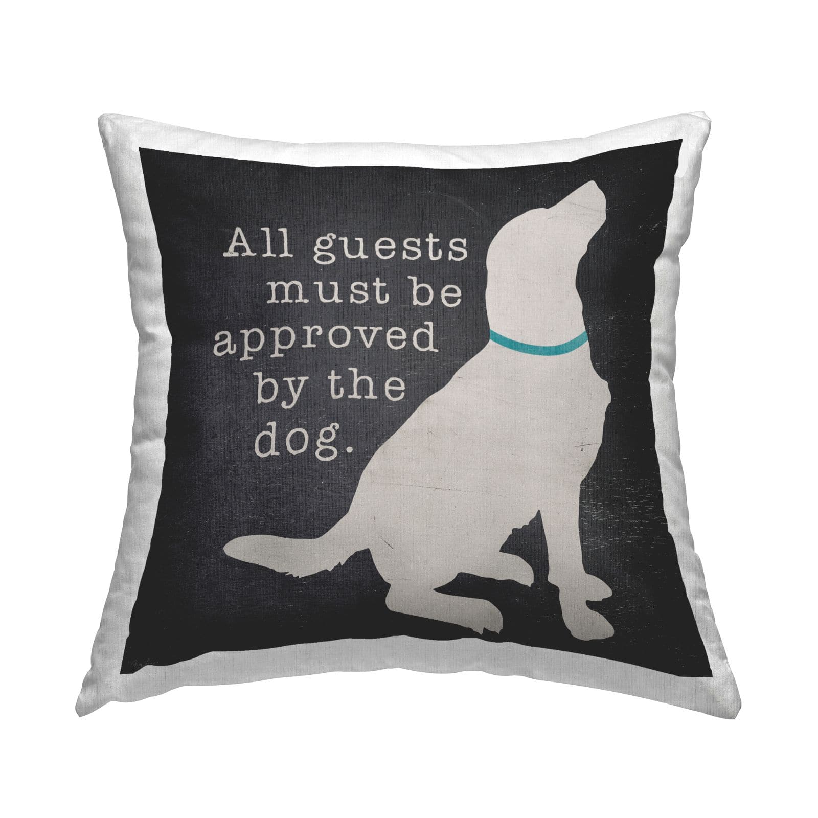 Stupell Industries All Guests Dog Approved Rustic Pet Silhouette Throw Pillow, 18&#x22; x 18&#x22;