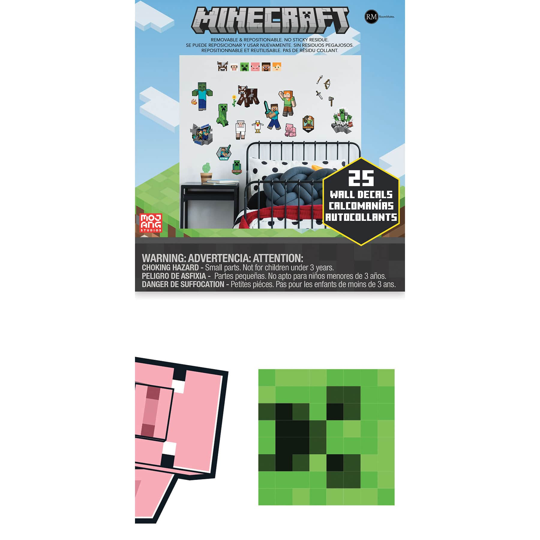 RoomMates Minecraft Characters Peel &#x26; Stick Wall Decals