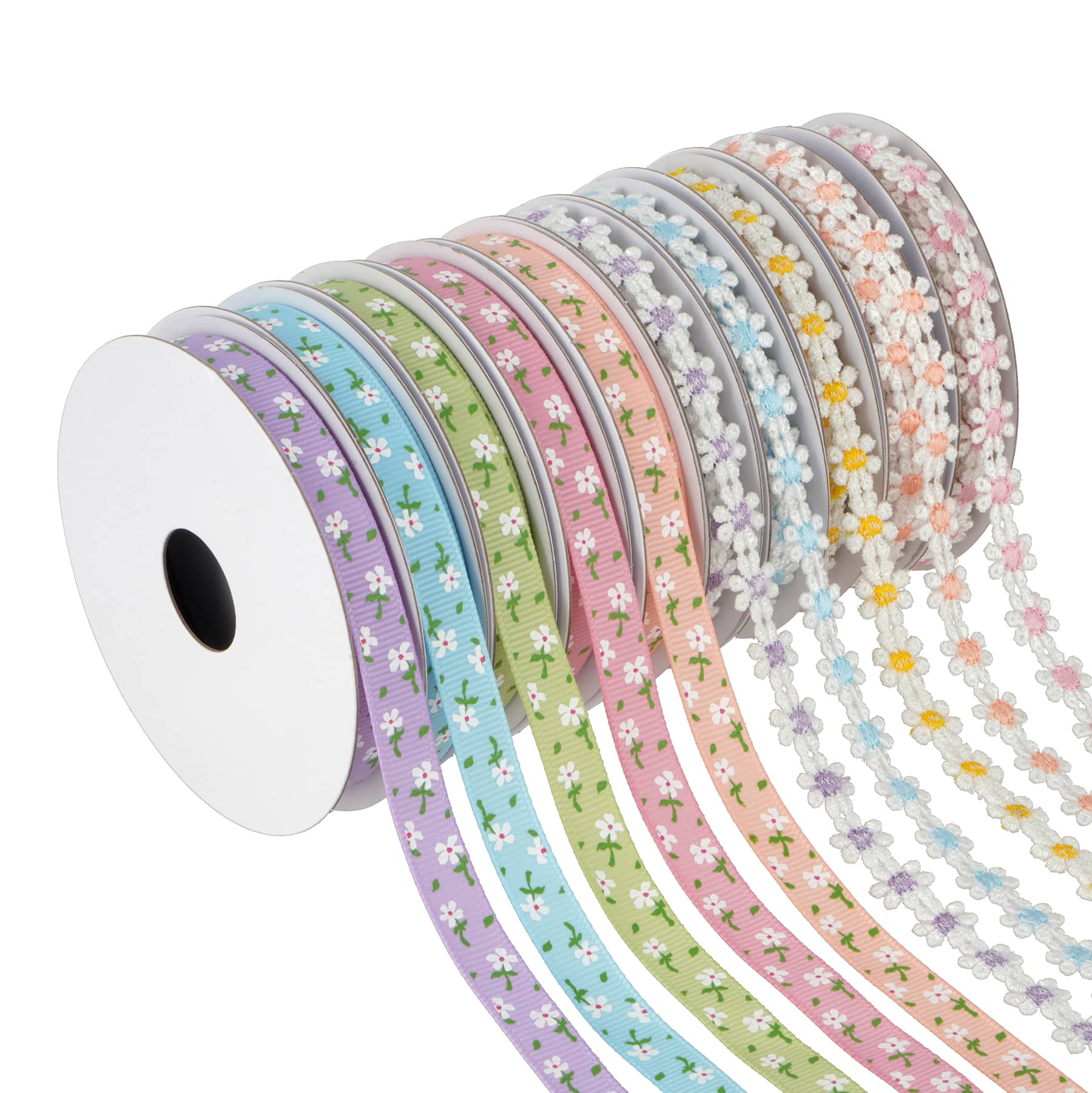 3/8&#x22; x 2yd. Daisies Value Pack Ribbon by Celebrate It&#xAE;