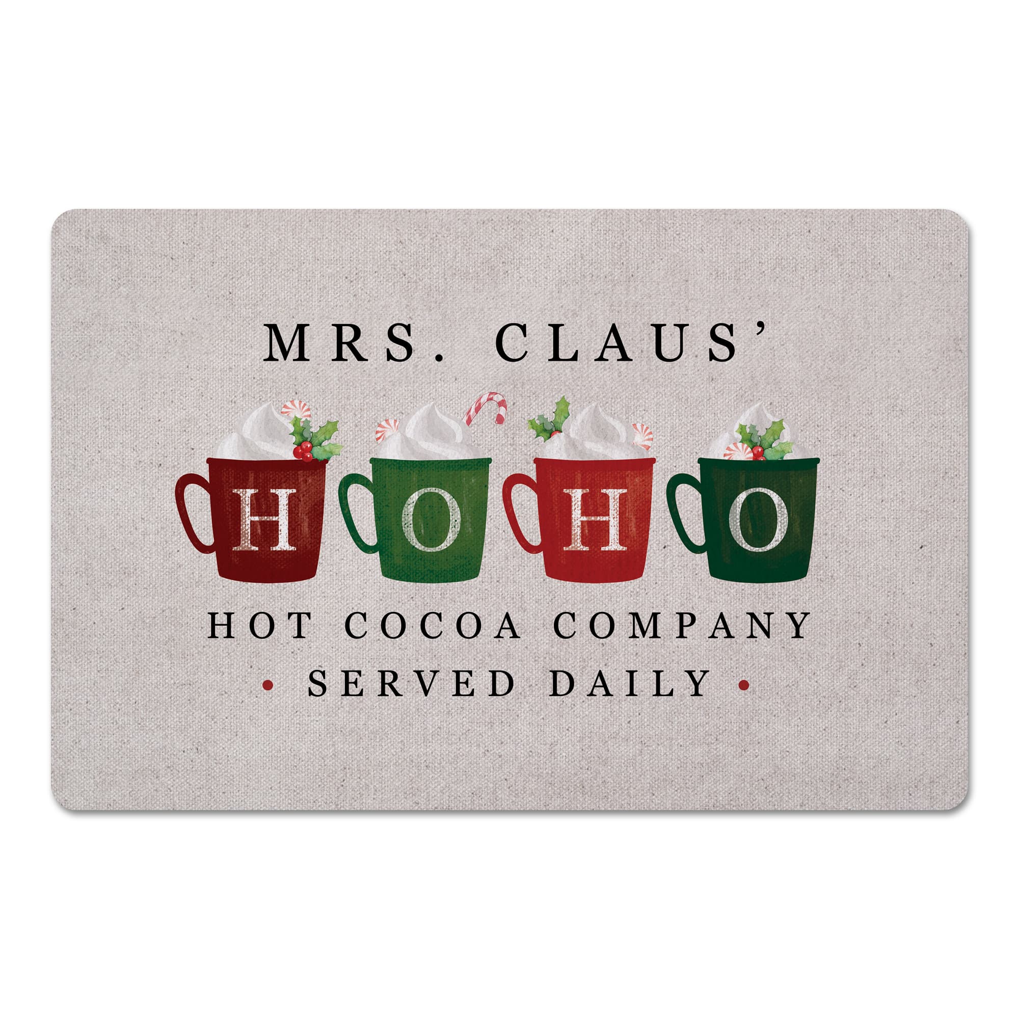 Mrs Claus Hoho Cocoa 27x18 Floor Mat