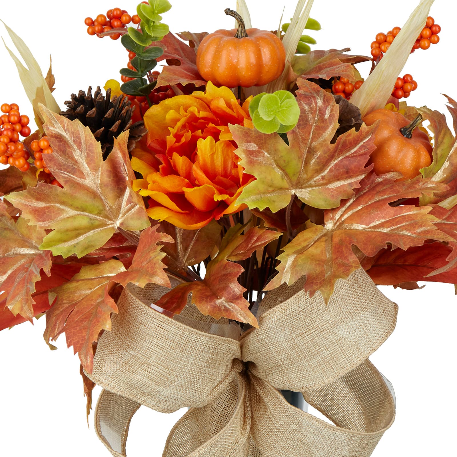 Large Autumn Foliage &#x26; Peony Remembrance Cone by Ashland&#xAE;