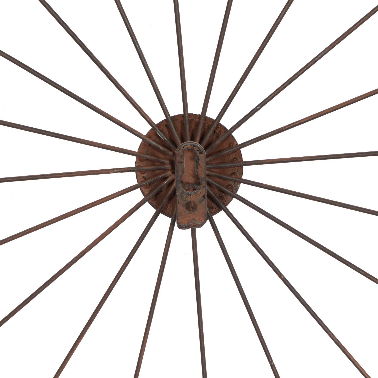 Brown Metal Bicycle Wheel Photo Holder Wall Décor