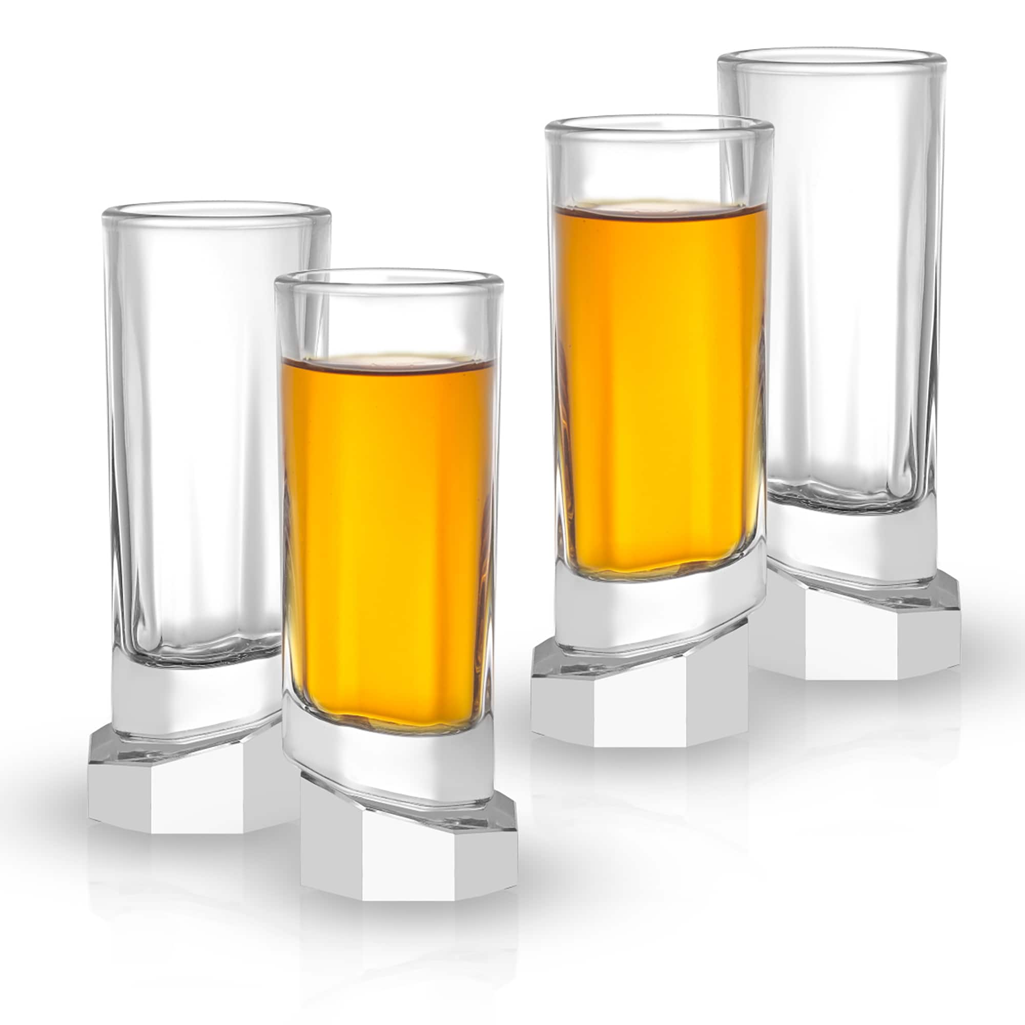 JoyJolt® 1.69oz. Aqua Vitae Octagon Off Base Shot Glasses, 4ct.