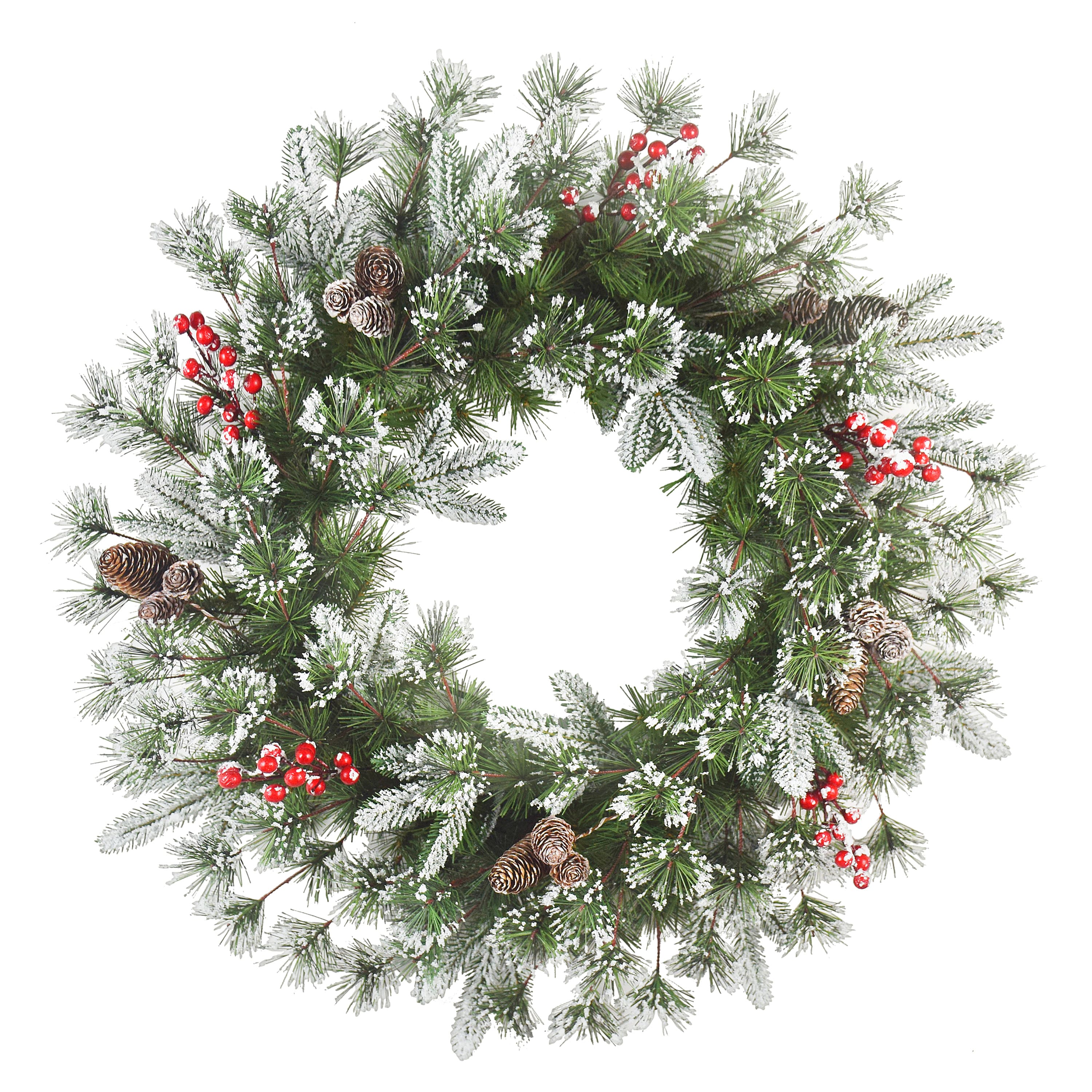 24" Pinecones & Berries Decorated Wreath