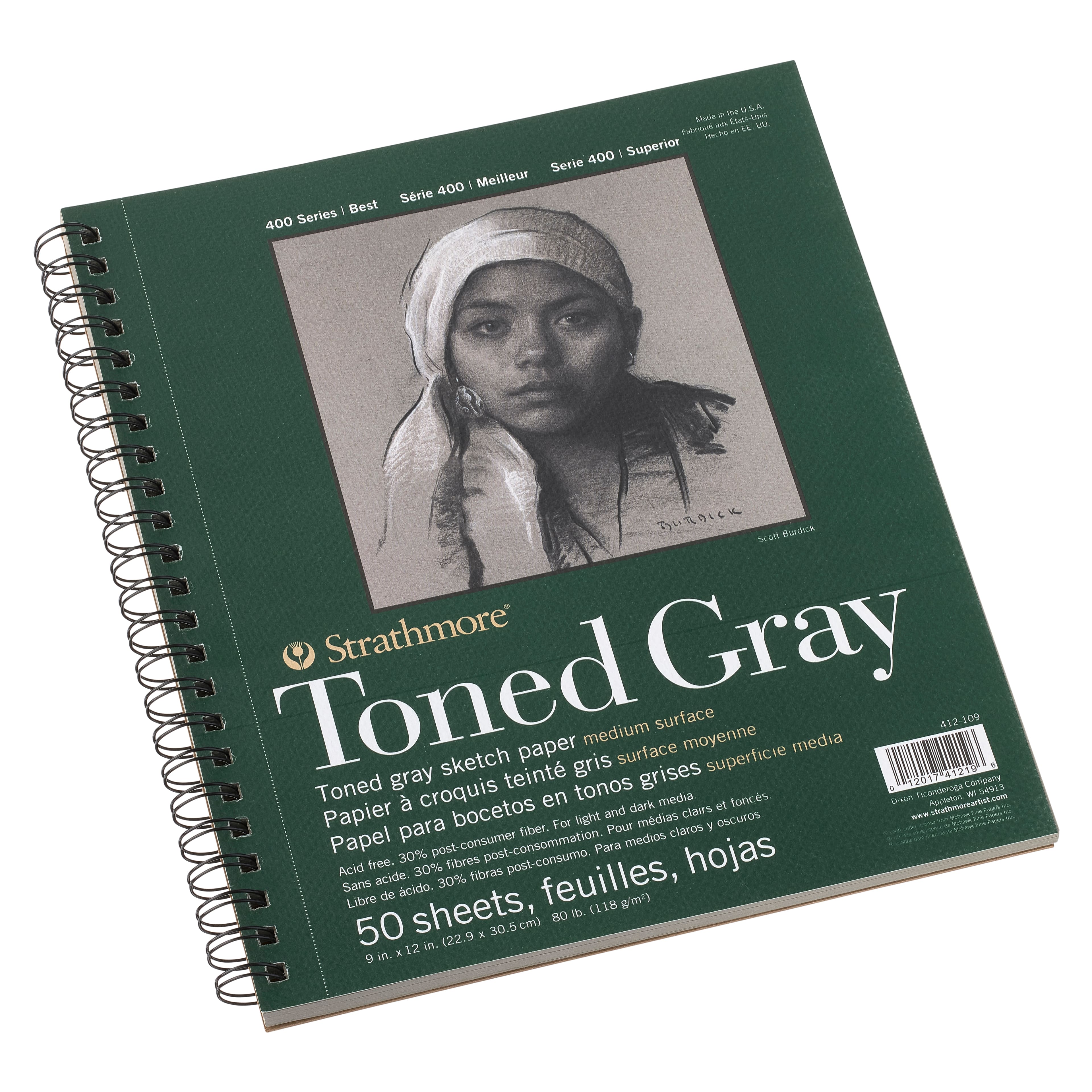 Strathmore® 400 Series Recycled Toned Gray Sketch Paper Pad