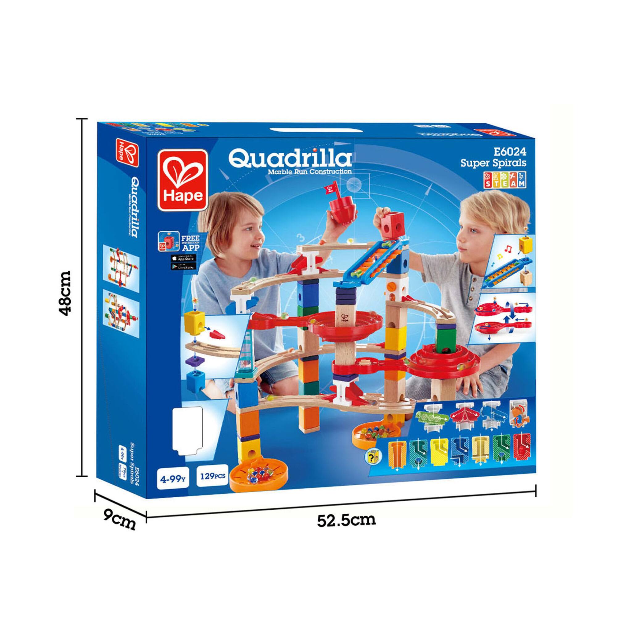 Hape Quadrilla Wooden Super Spiral Marble Run Construction Set