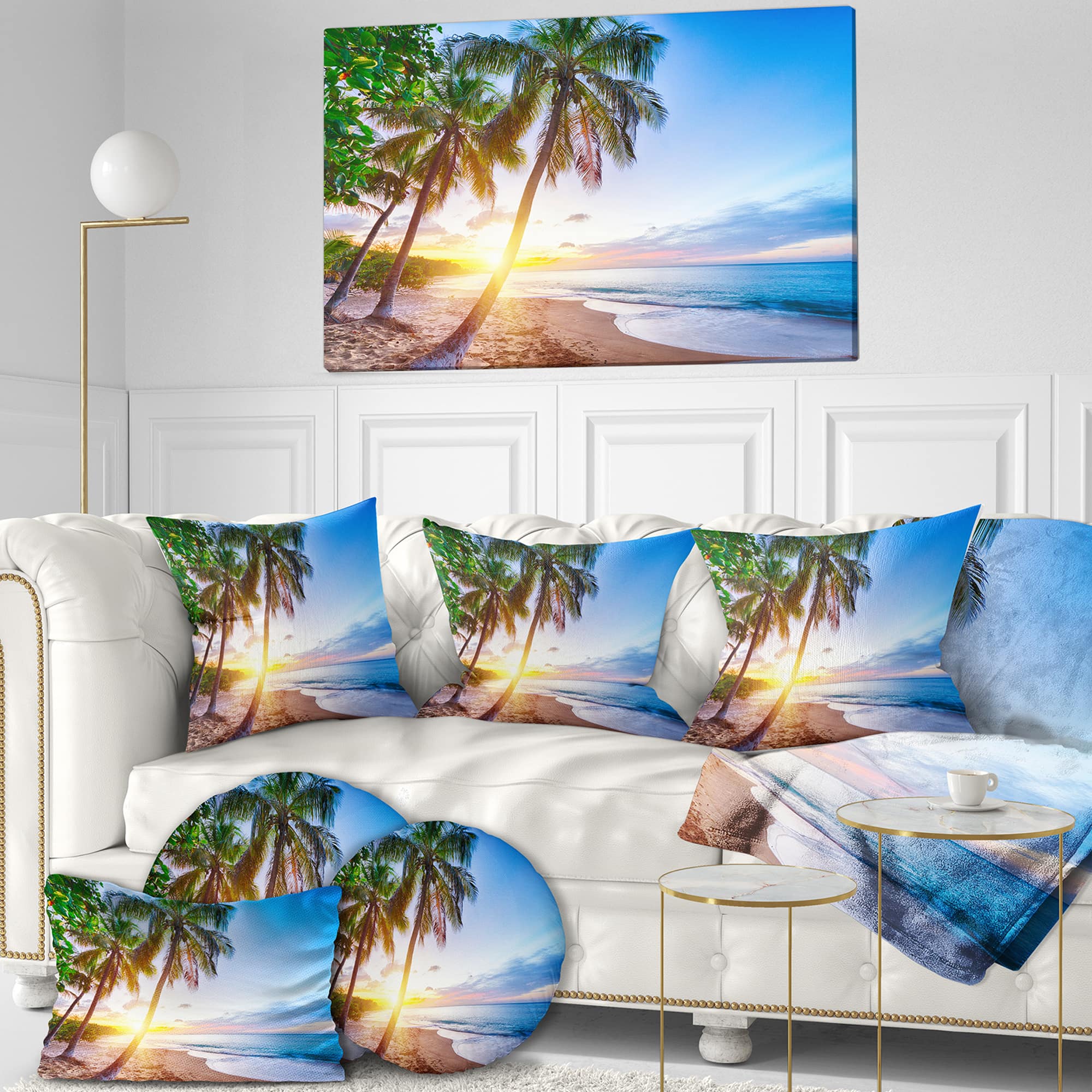 Designart - Pearl Beach in Guadeloupe - Sea & Shore Photographic on wrapped Canvas