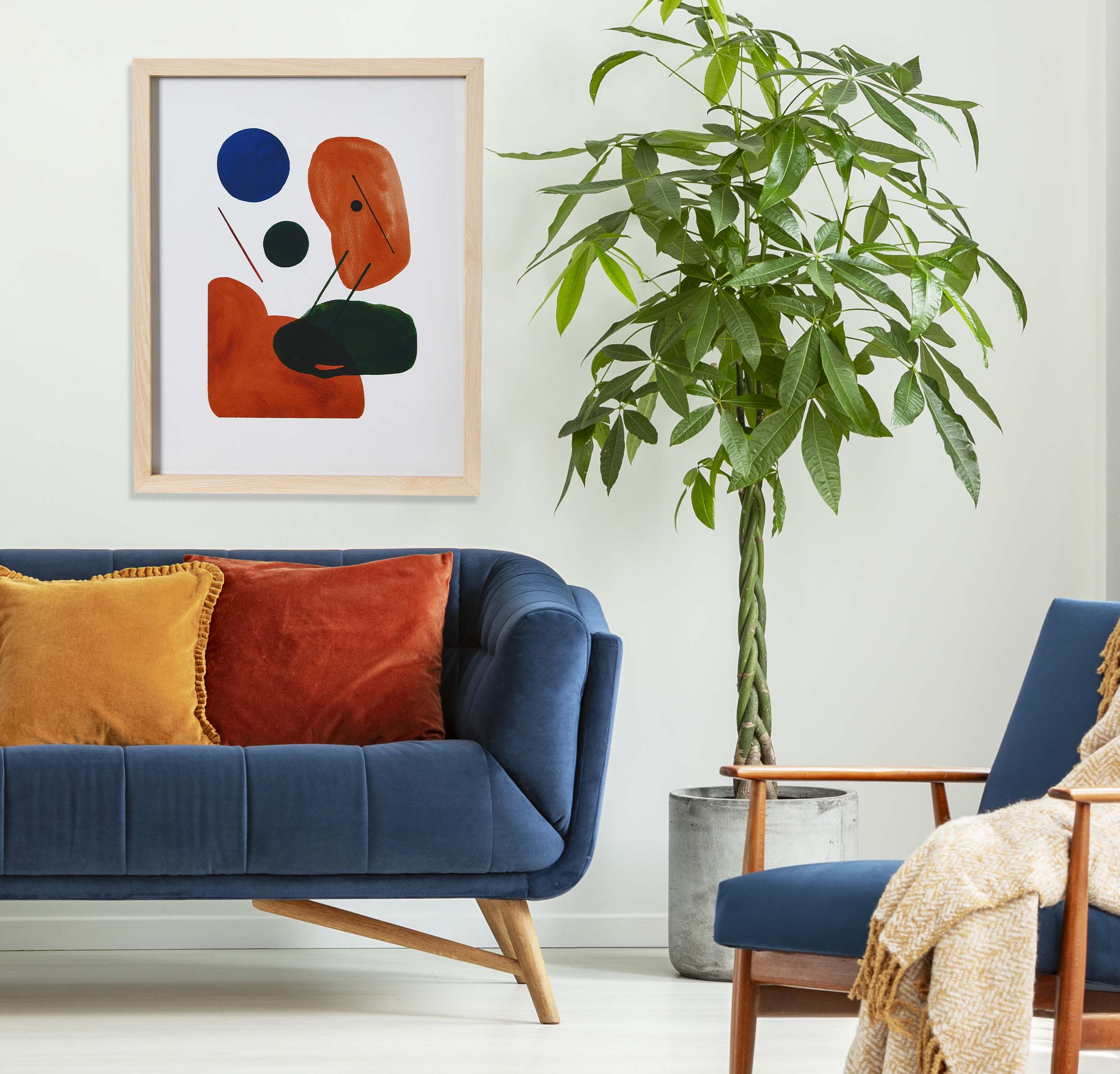 Hello Honey® Abstract Geometric Print with Solid Wood Frame