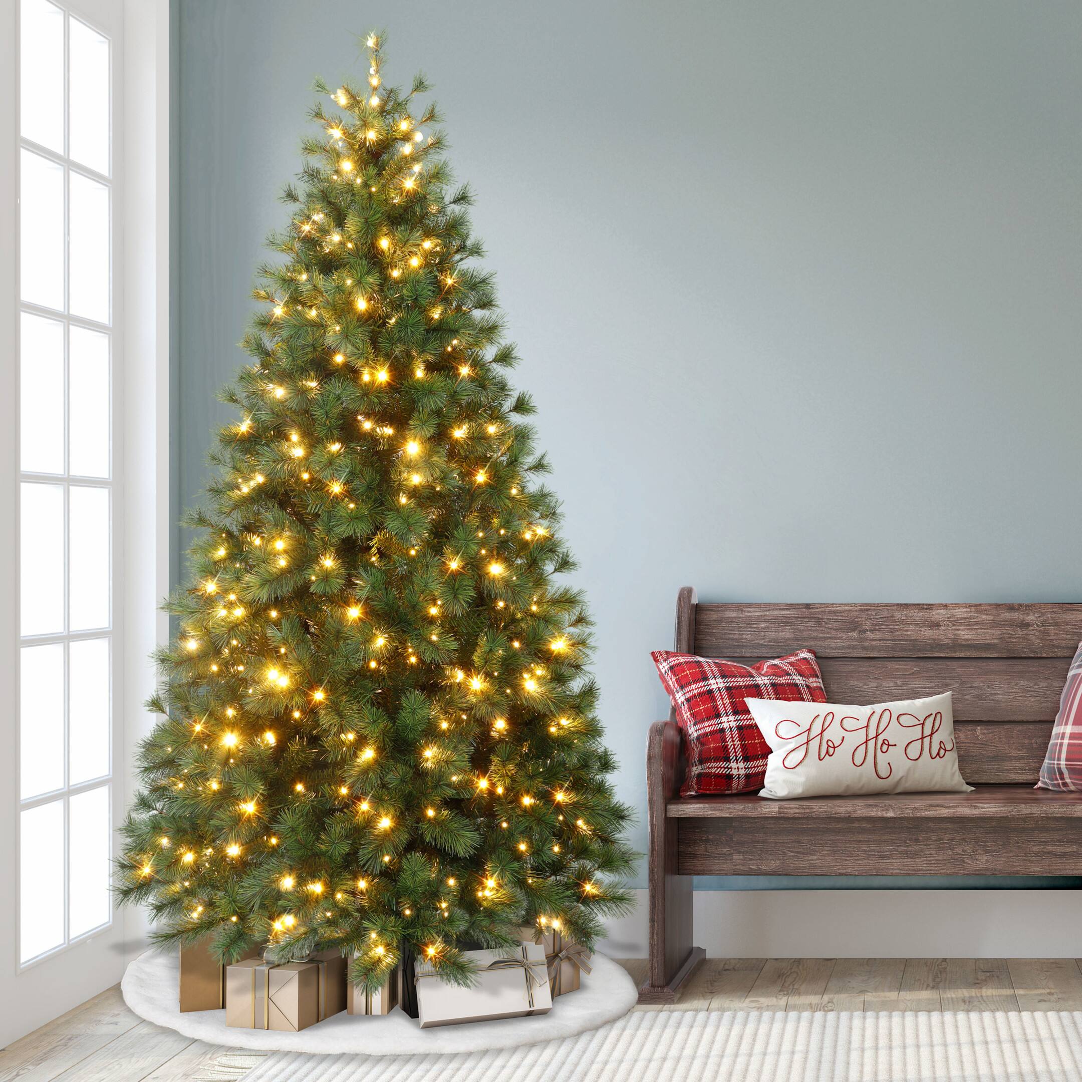 7.5ft. Pre-Lit Colorado Pine Artificial Christmas Tree, Dual-Color LED Lights
