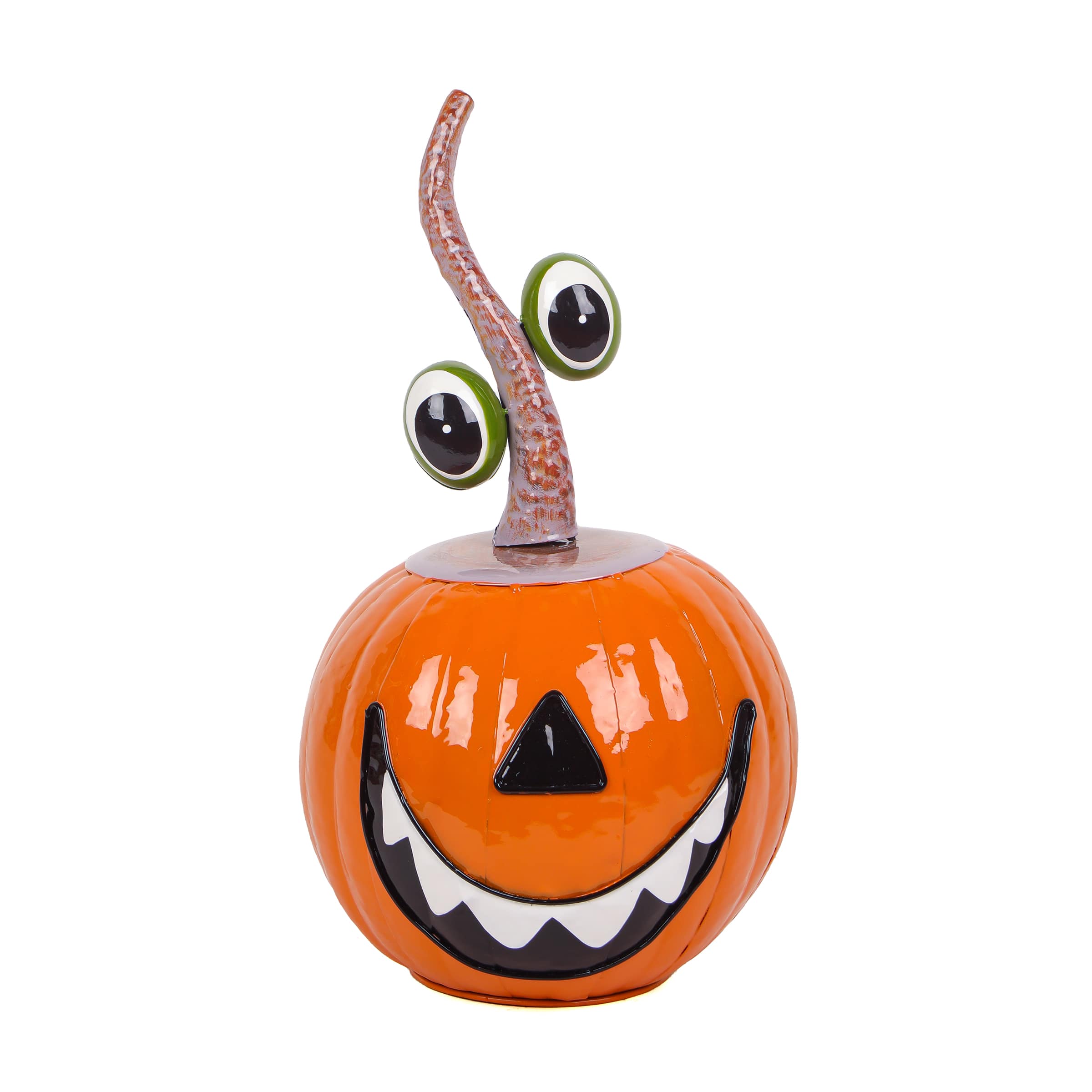 15" Floating Eyes Pumpkin Metal Tabletop Décor