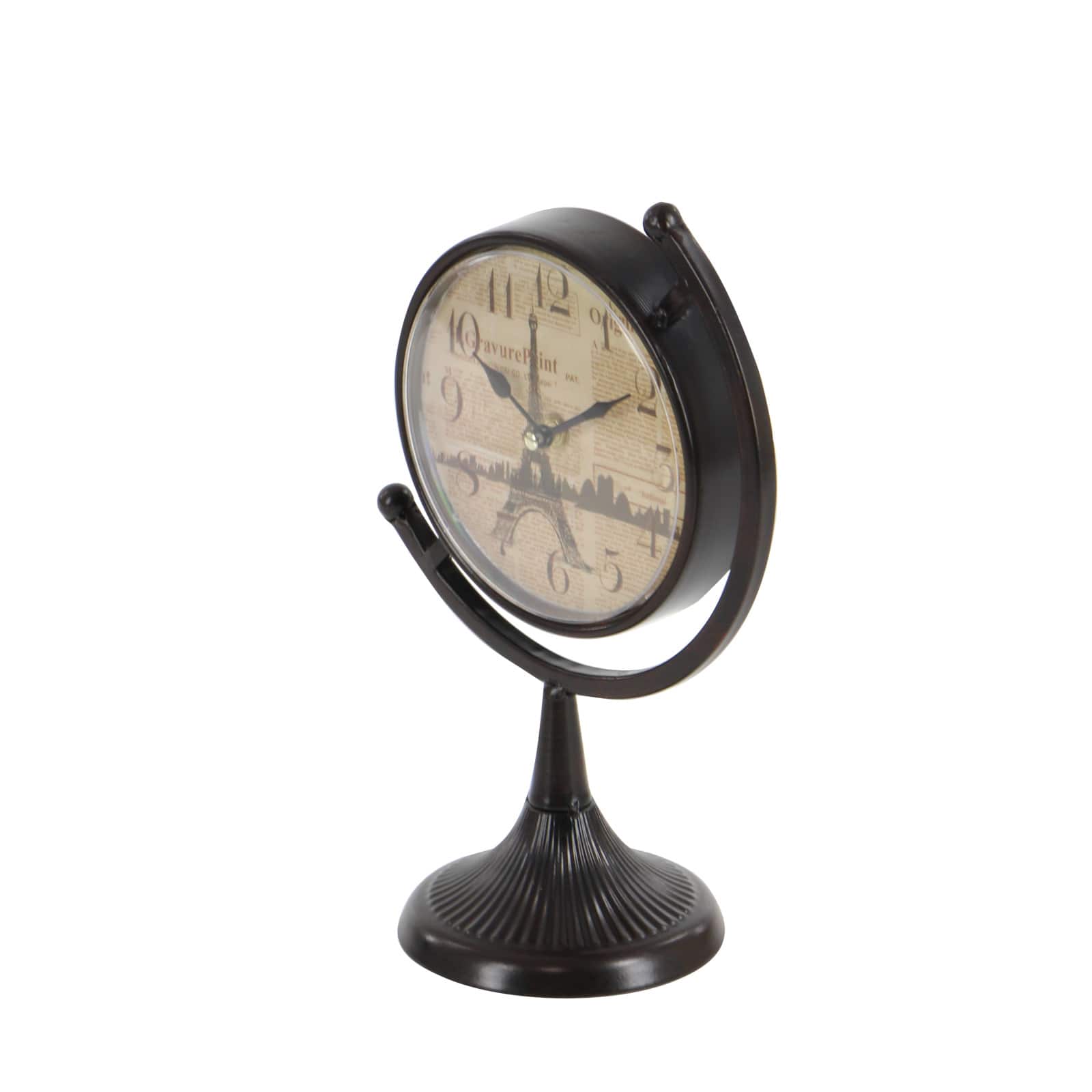 12&#x22; Black Metal Vintage Standing Clock Set