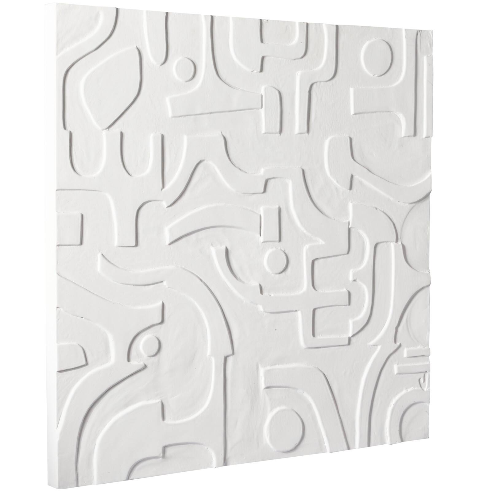CosmoLiving by Cosmopolitan White Wood Intricately Carved Geometric Wall Decor 32&#x22; x 2&#x22; x 32&#x22;