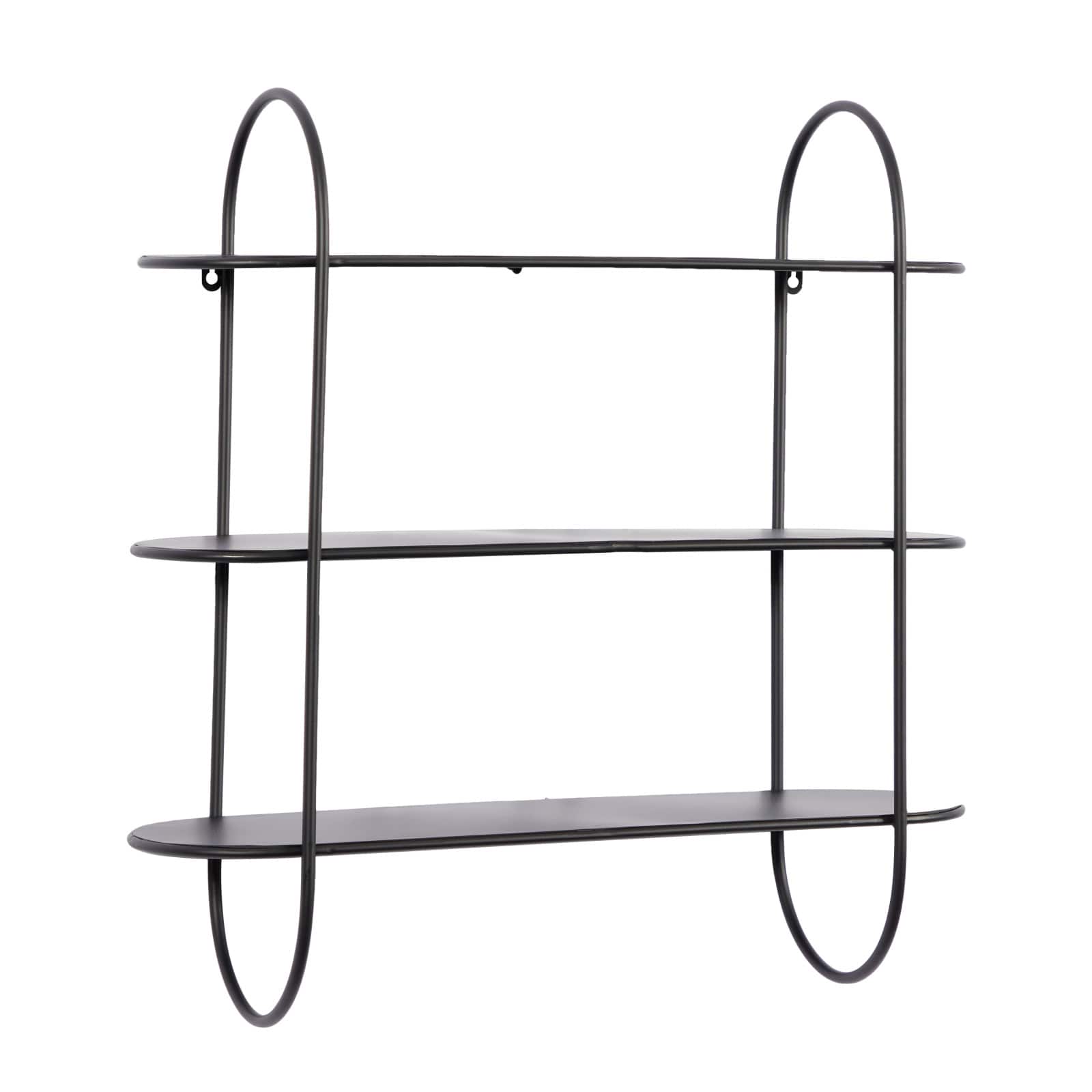 Black Iron Modern Wall Shelves, 28" x 28" x 8"