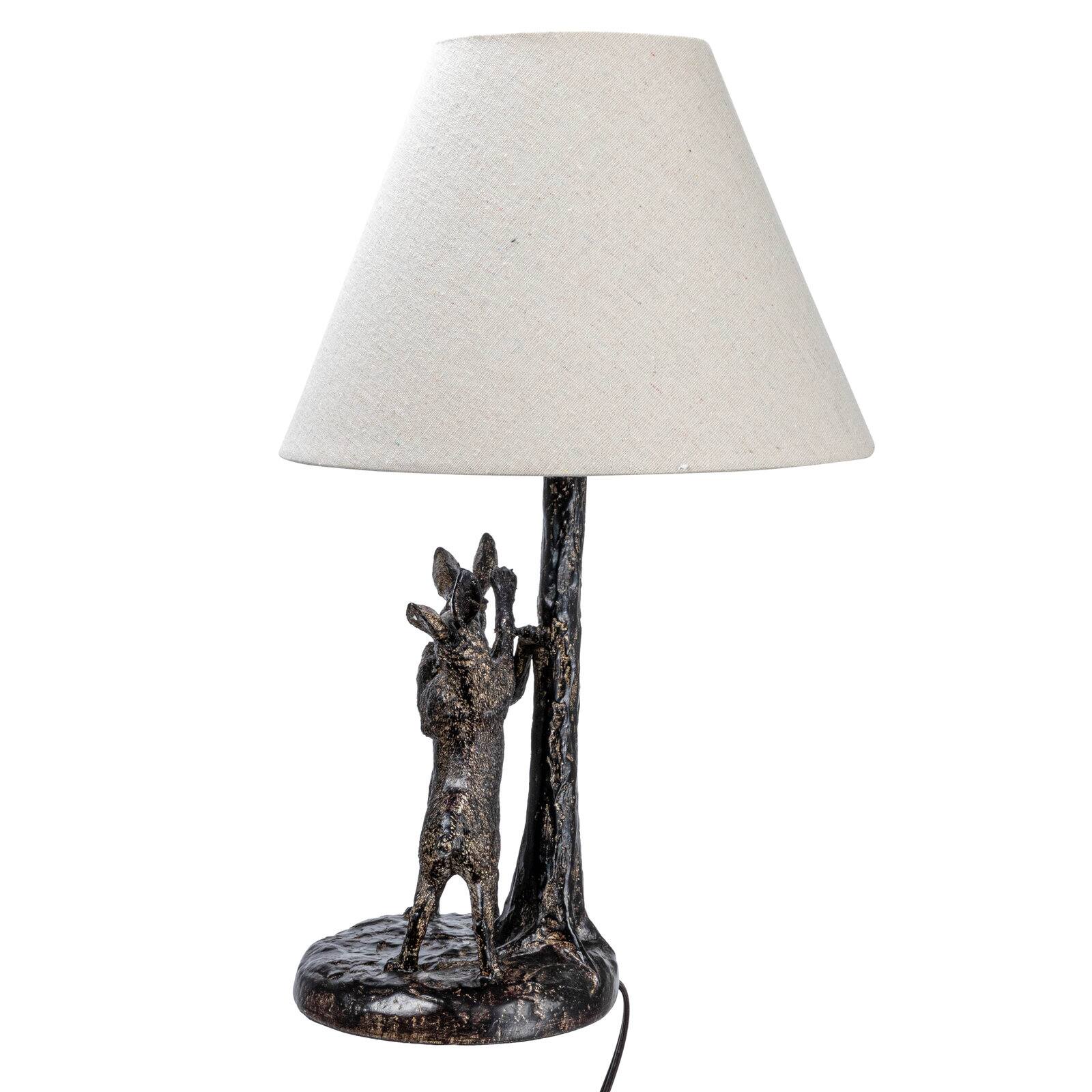 Hello Honey® 18.5" Brown & Natural Bunny Rabbit Table Lamp with Linen Empire Shade