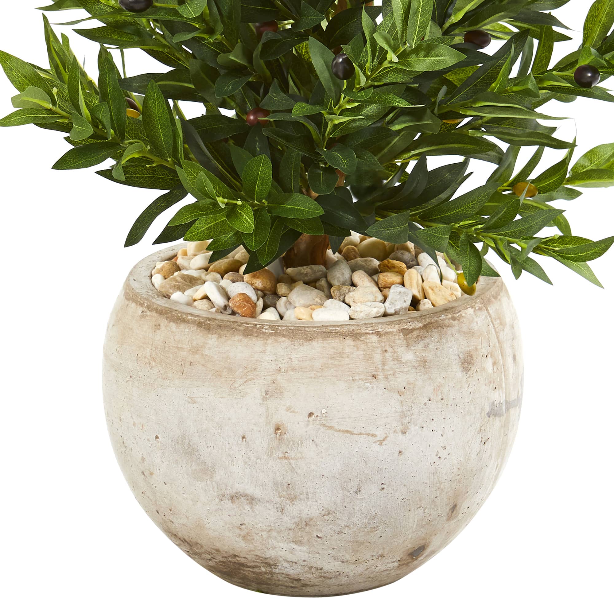 3ft. Olive Cone Topiary Tree in Sand Stone Planter