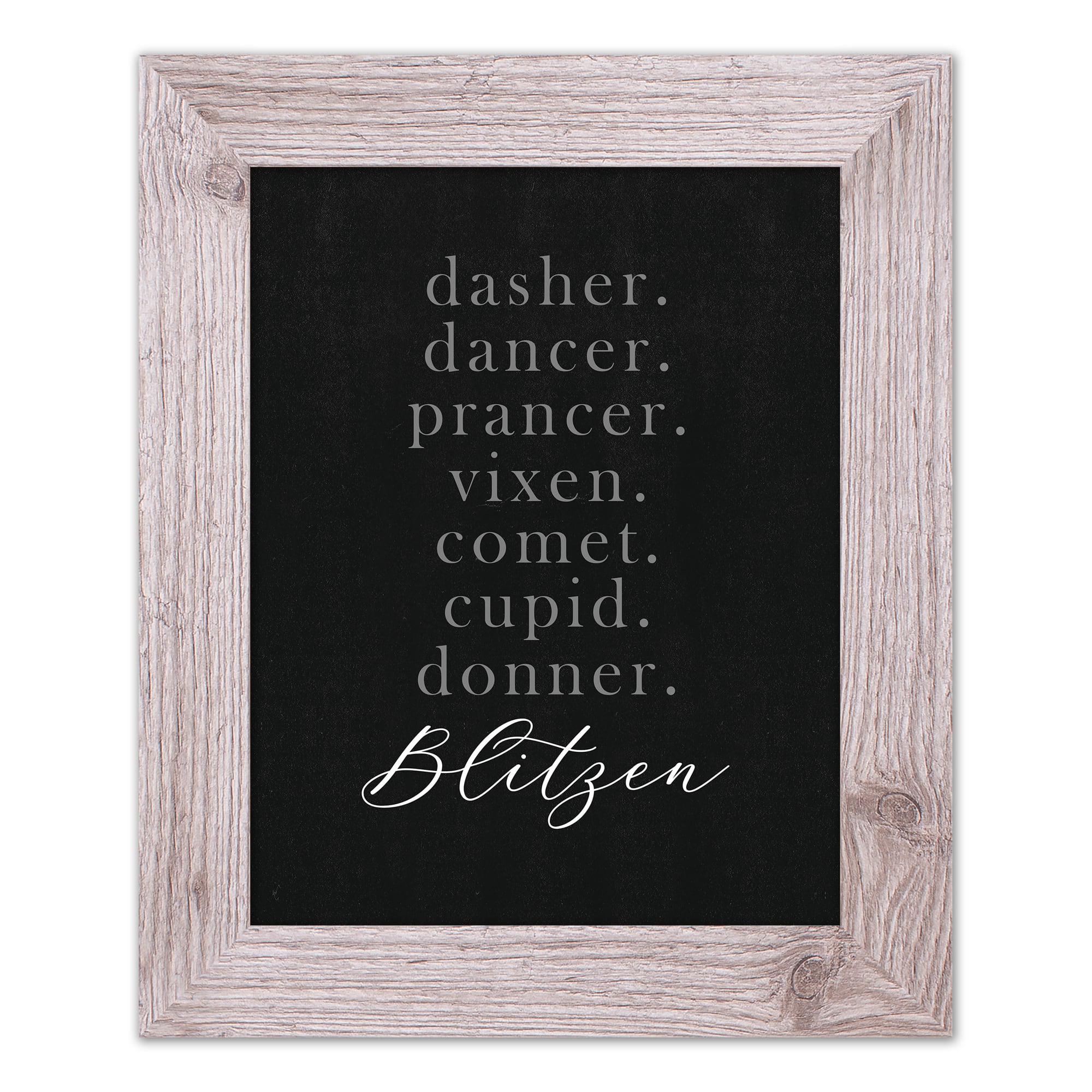 14&#x22; Reindeer Names Western White Framed Print