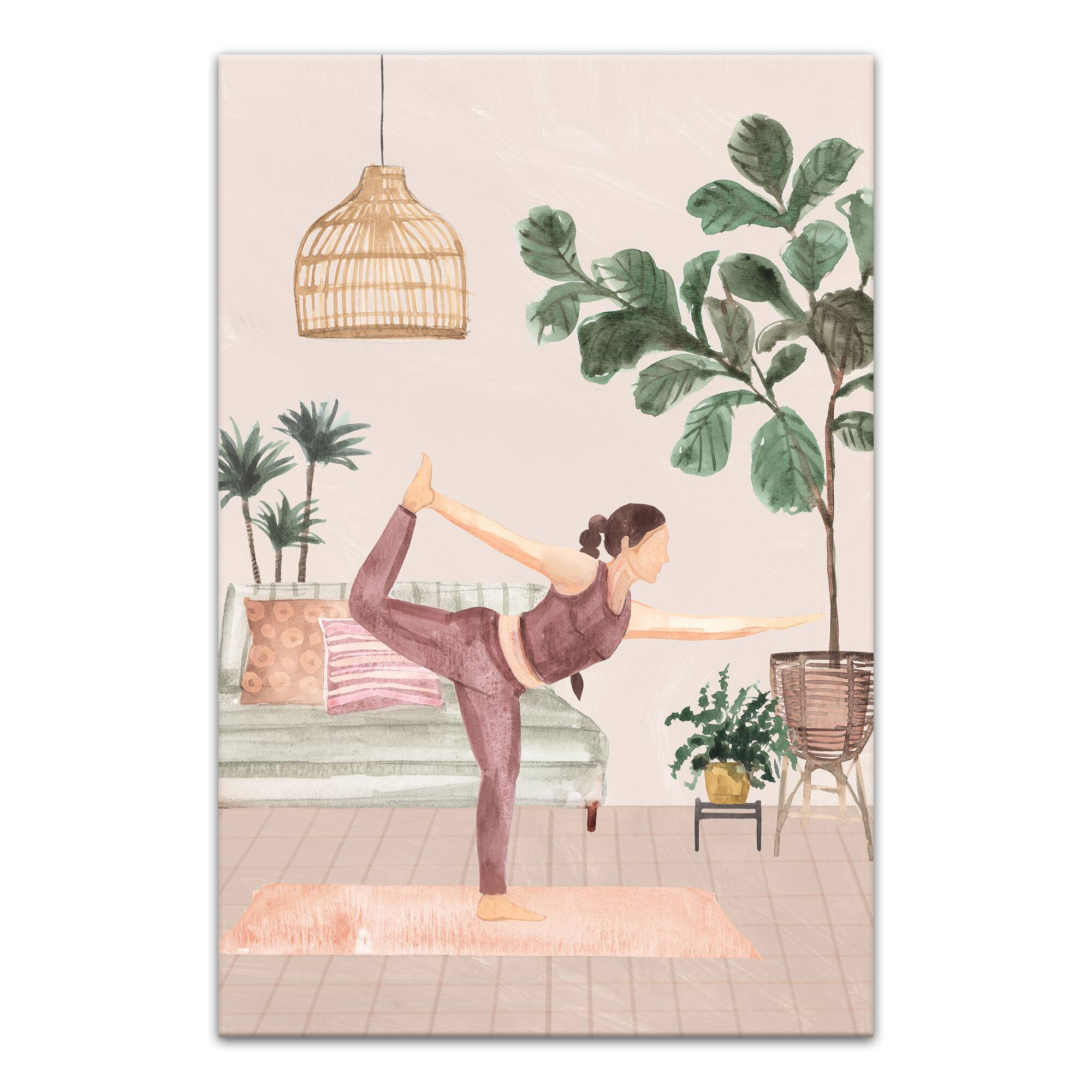 Serene Yoga Scene II 12" x 18" Canvas Wall Art