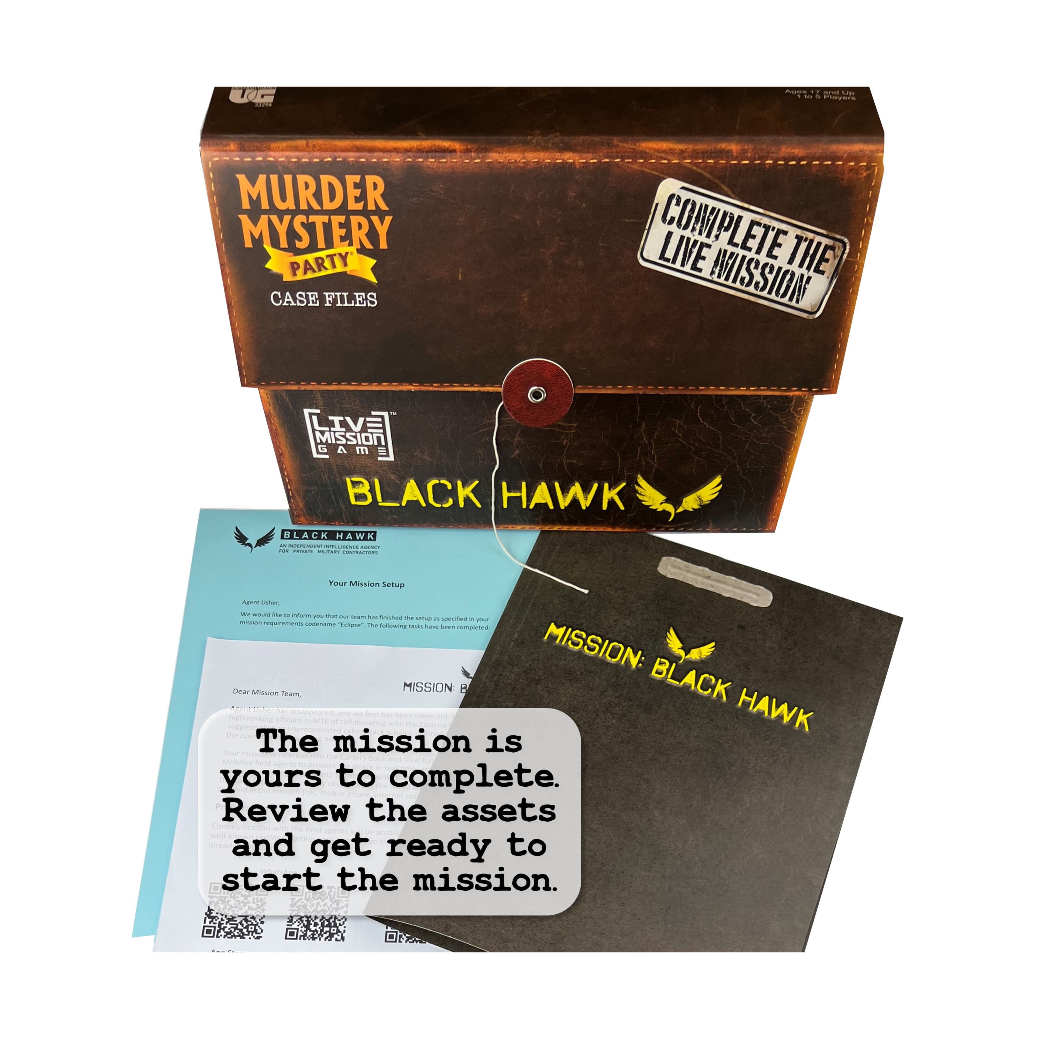 Murder Mystery Party Case Files: Black Hawk Live Mission Game