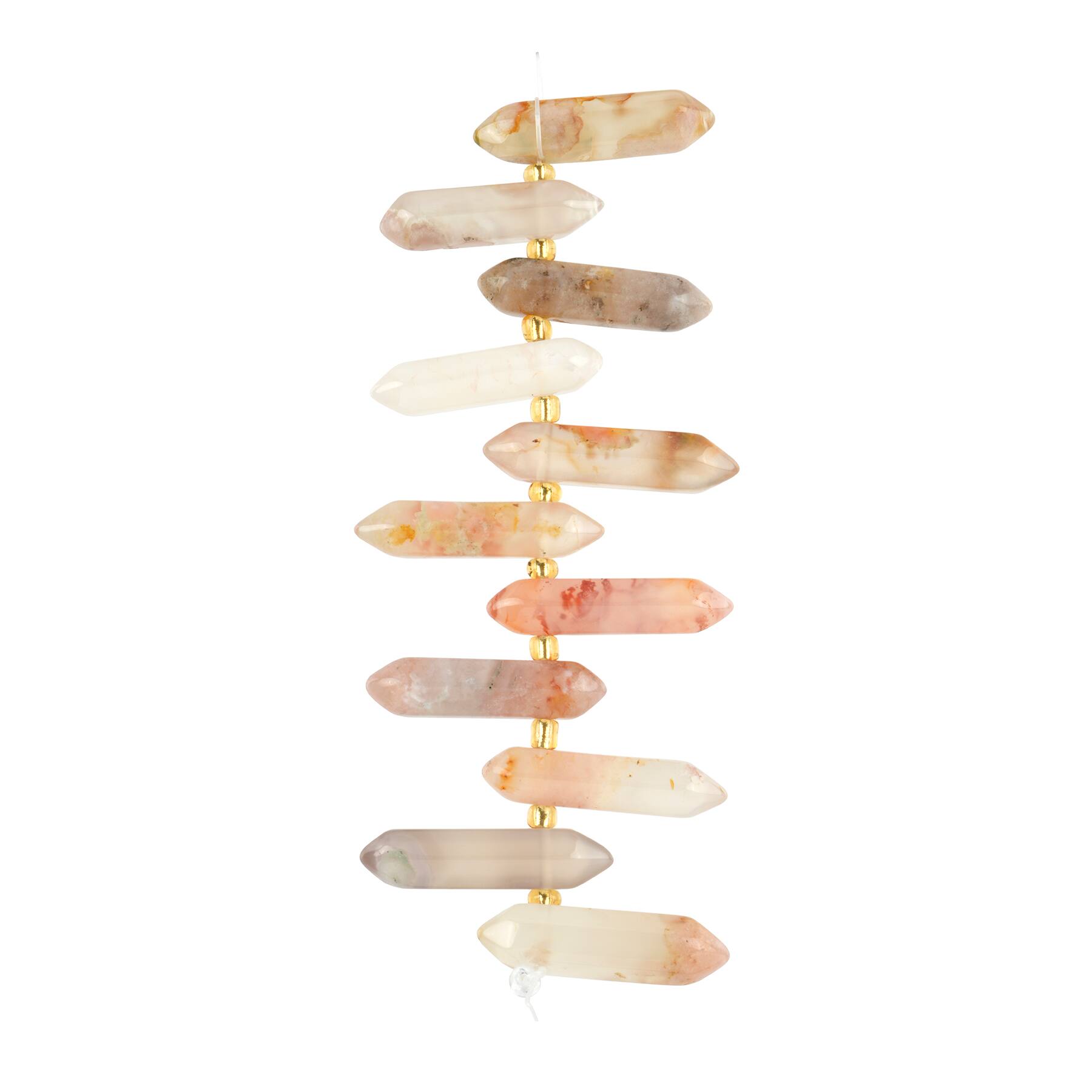 6 Packs: 11 ct. (66 total) Pink Agate Spike Beads by Bead Landing™