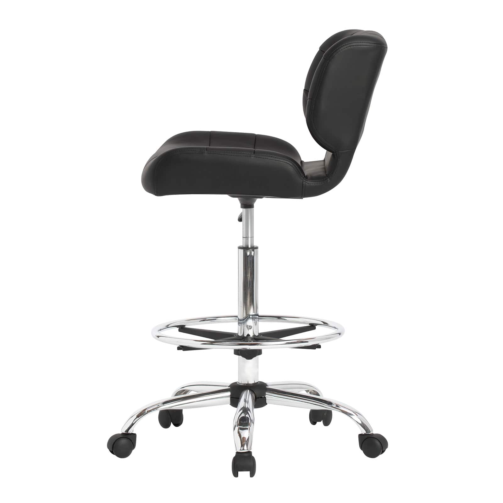 Studio Designs Crest Black Height Adjustable Drafting Chair with Footring