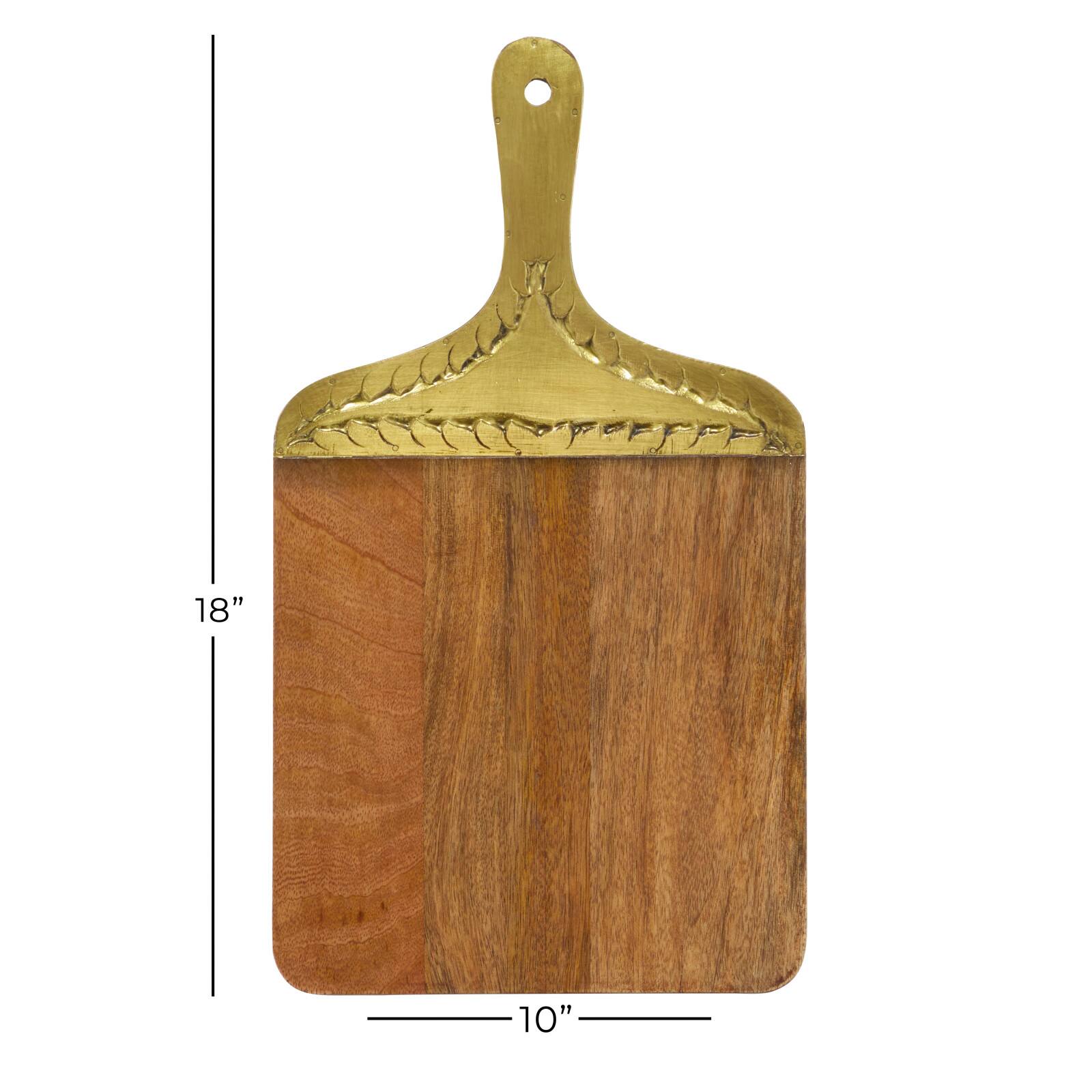 18&#x22; Brown Wood Natural Decorative Cutting Board