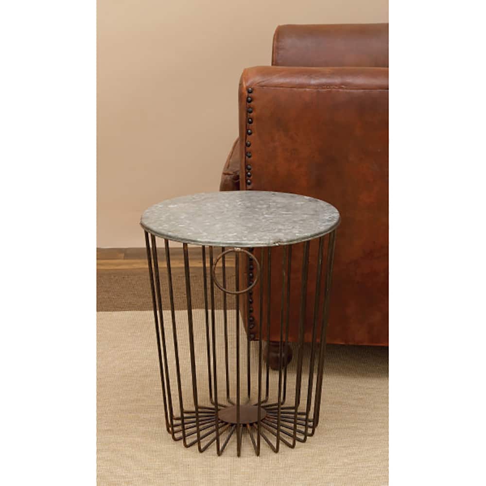 Black Metal Farmhouse Outdoor Accent Table