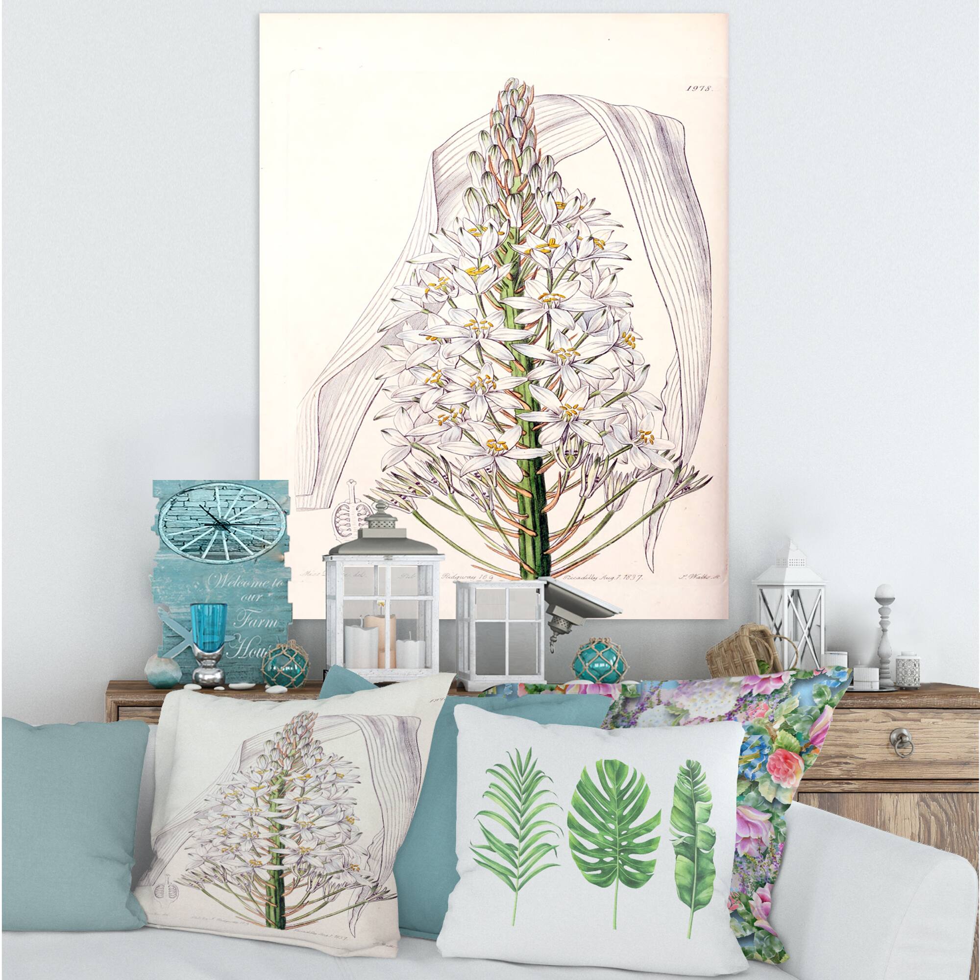 Designart - Vintage White Orchid I - Traditional Canvas Wall Art Print