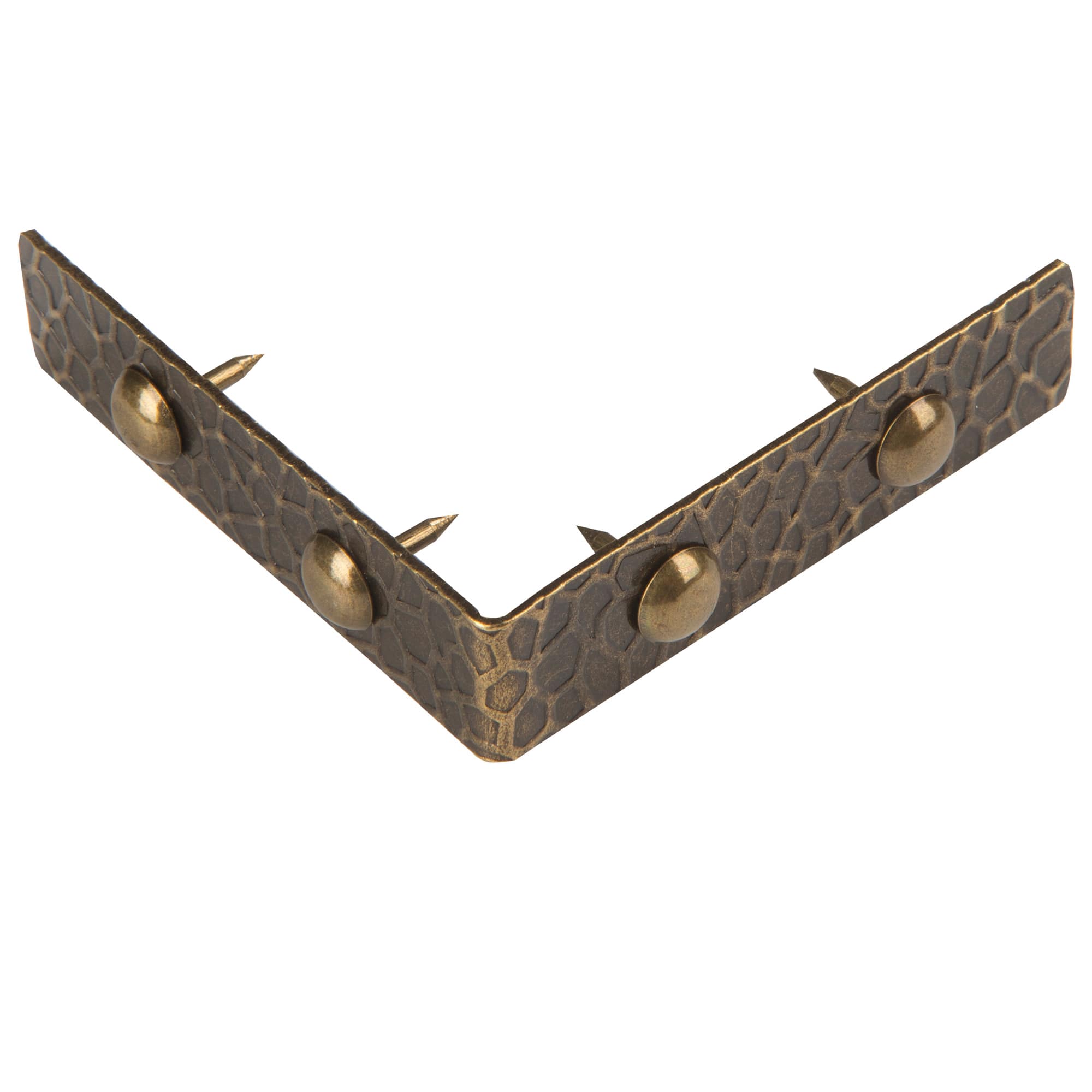 Dritz Home Antique Brass Small Textured Right Angle Corners 4 Sets   D652803S 4 