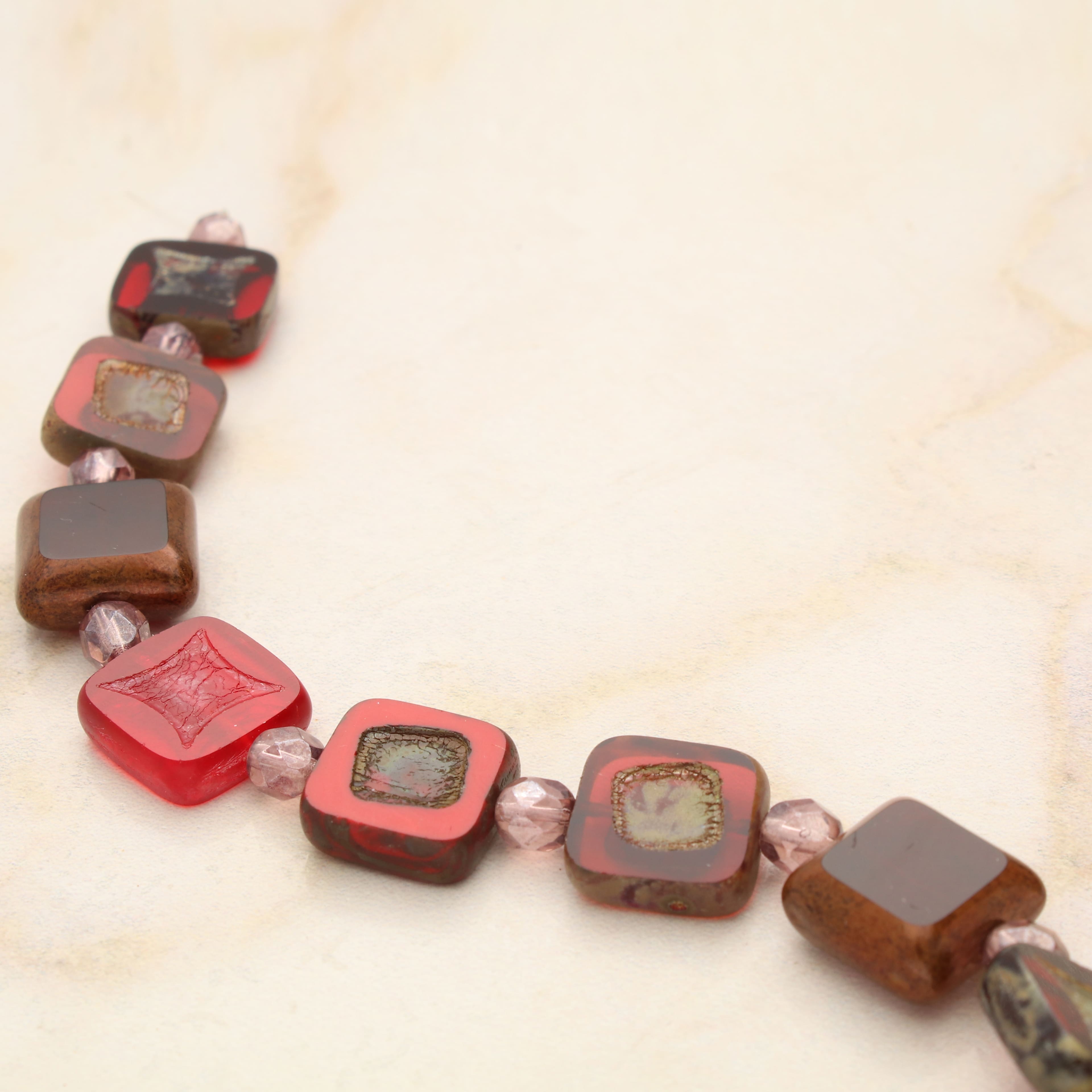 6 Packs: 17 ct. (102 total) Red Squares Czech Glass Bead Mix by Bead Landing™