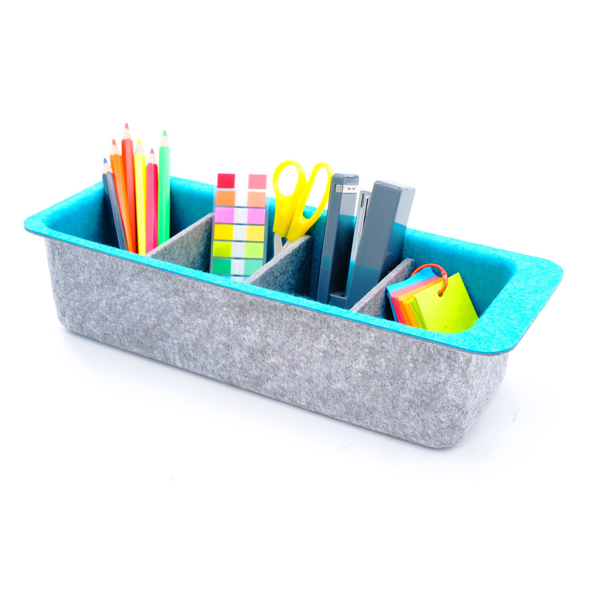 Welaxy Felt Adjustable 4 Slot Drawer Organizer Bin