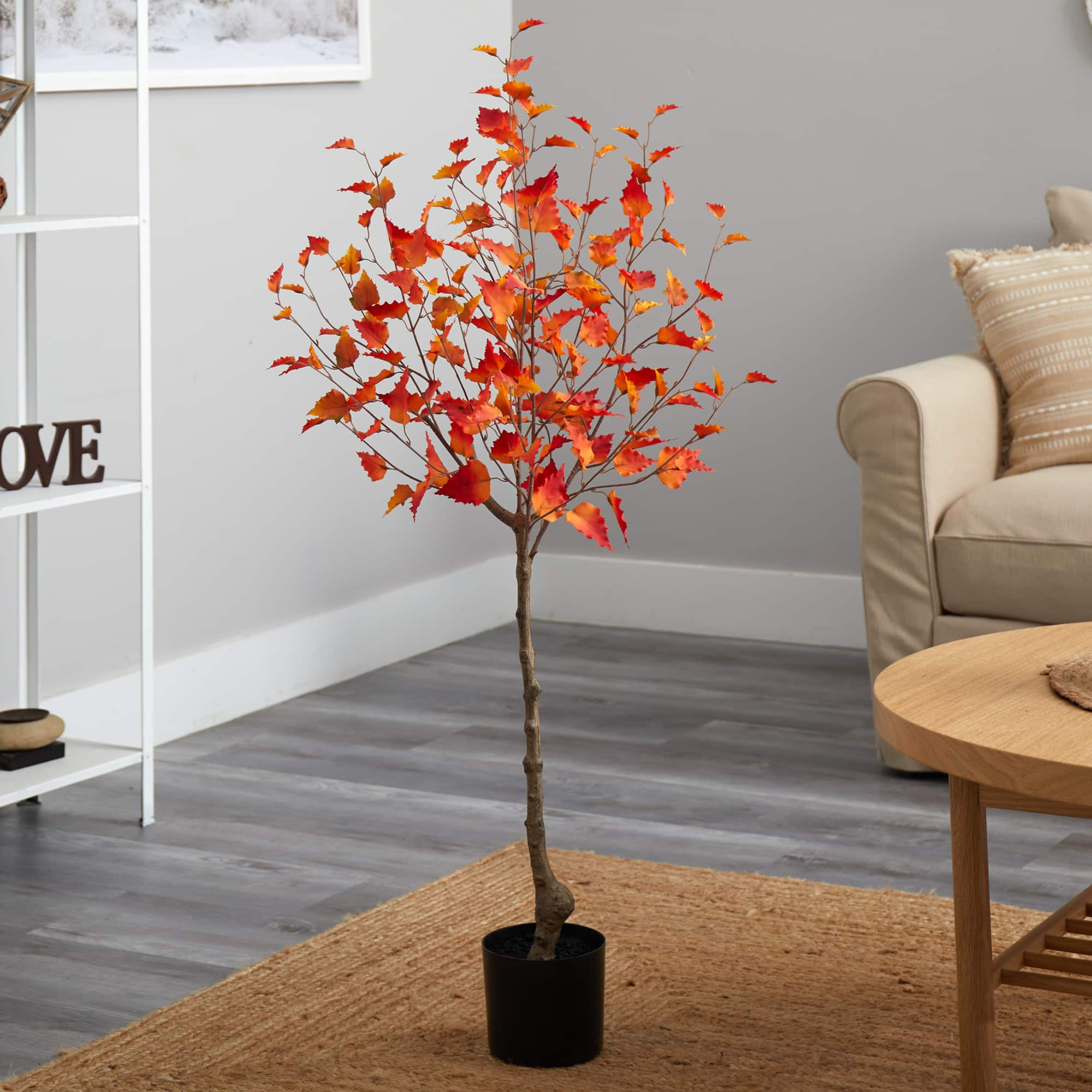 4ft. Potted Fall Birch Autumn Tree