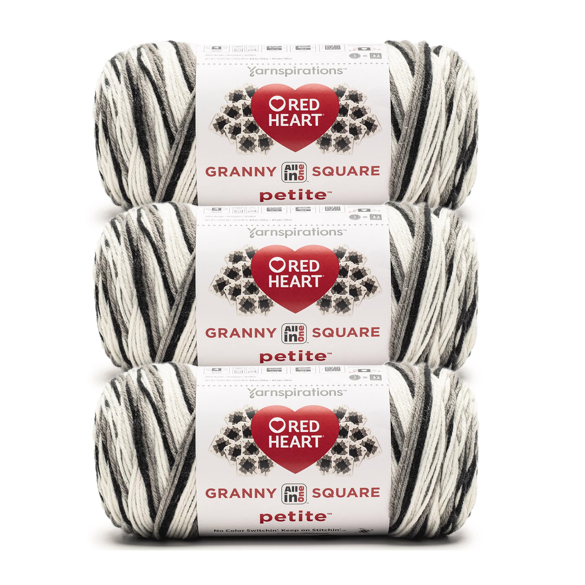 3 Pack Red Heart® All in One™ Granny Square Petite™ Yarn