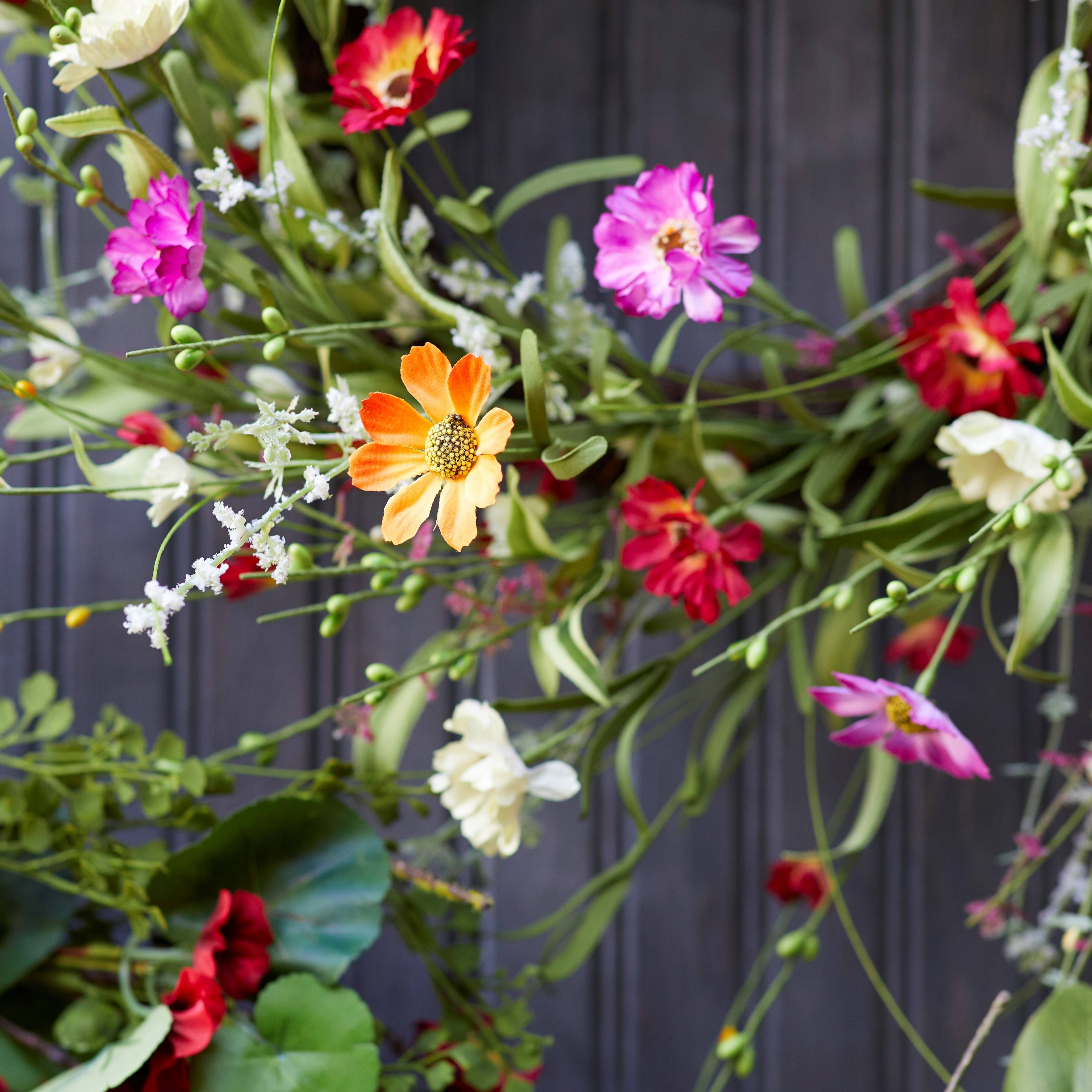 22&#x22; Multicolor Mixed Wildflower Wreath
