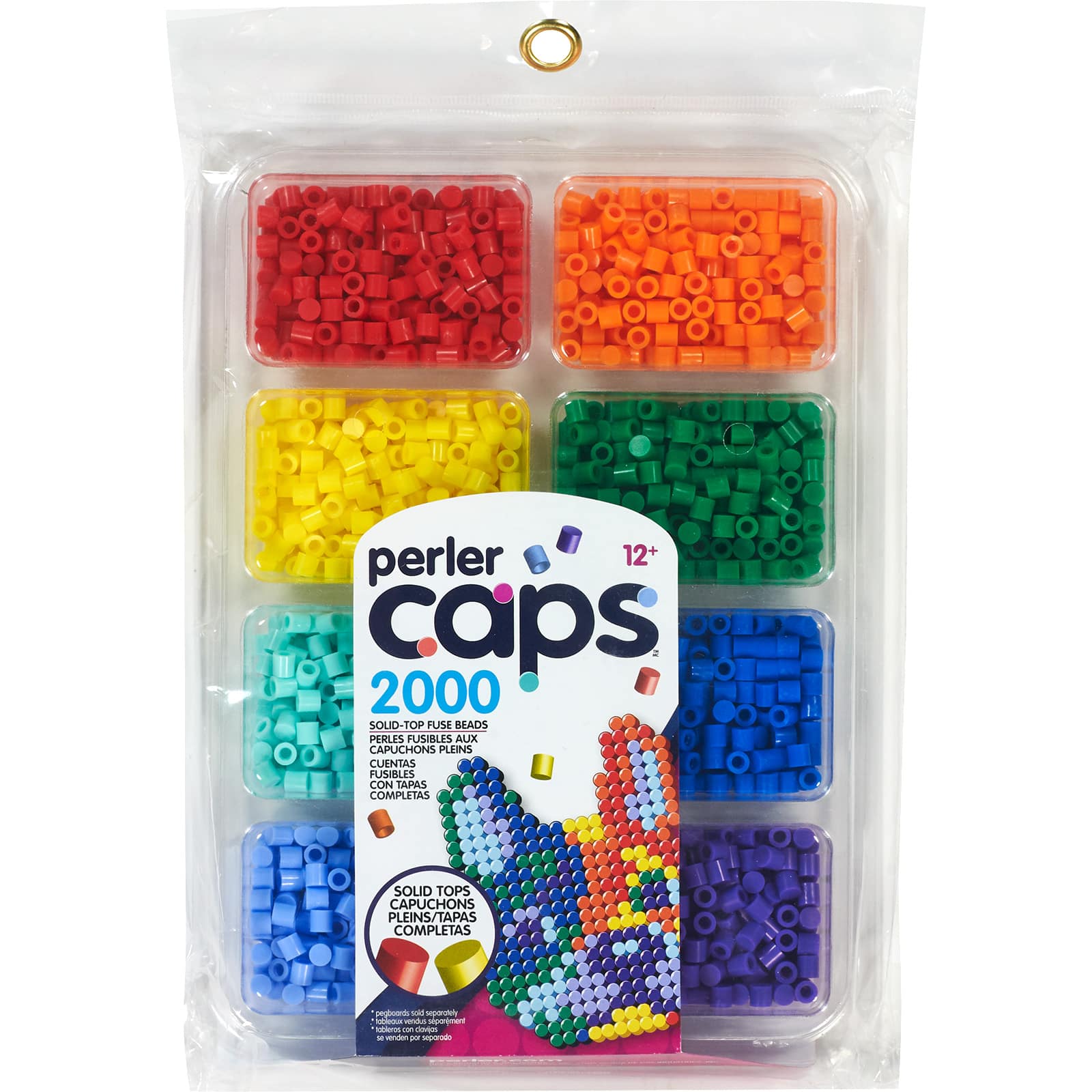 6 Packs: 2,000 ct. (12,000 total) Perler Caps&#x2122; Primary Bead Tray