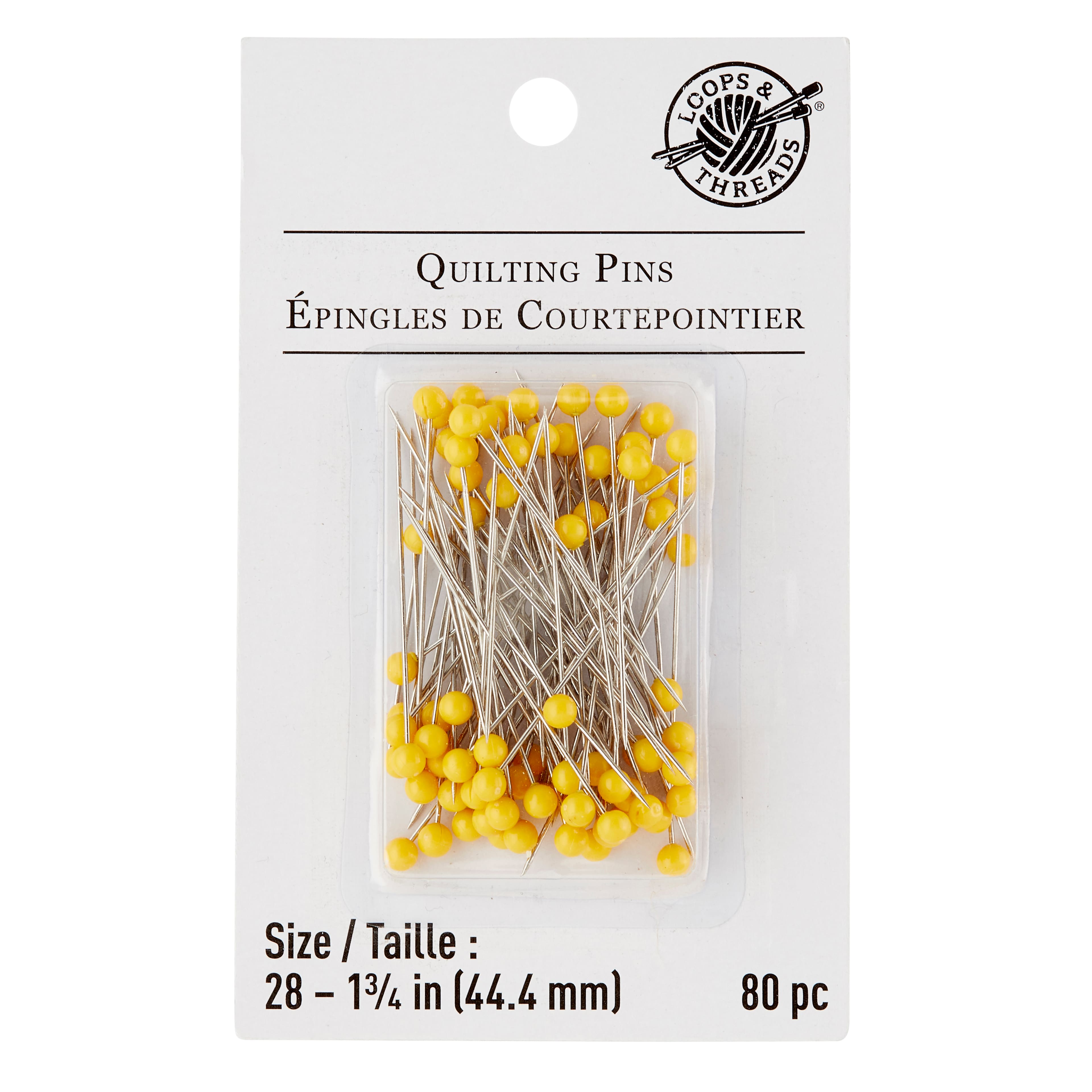 12 Packs: 80 ct. (960 total) 1.75" Yellow Quilting Pins by Loops & Threads™