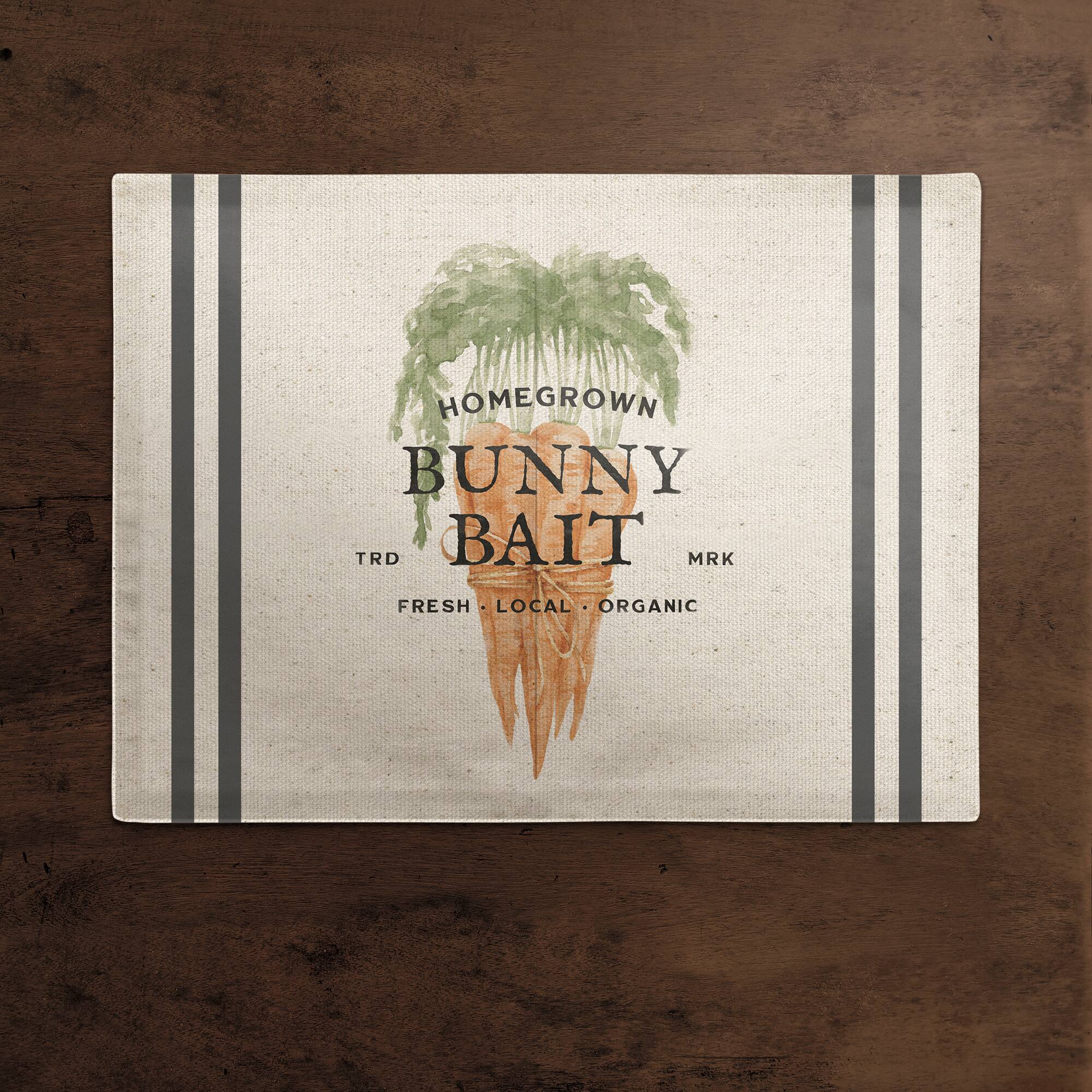 Bunny Bait Carrots 3 18" x 14" Poly Twill Placemat