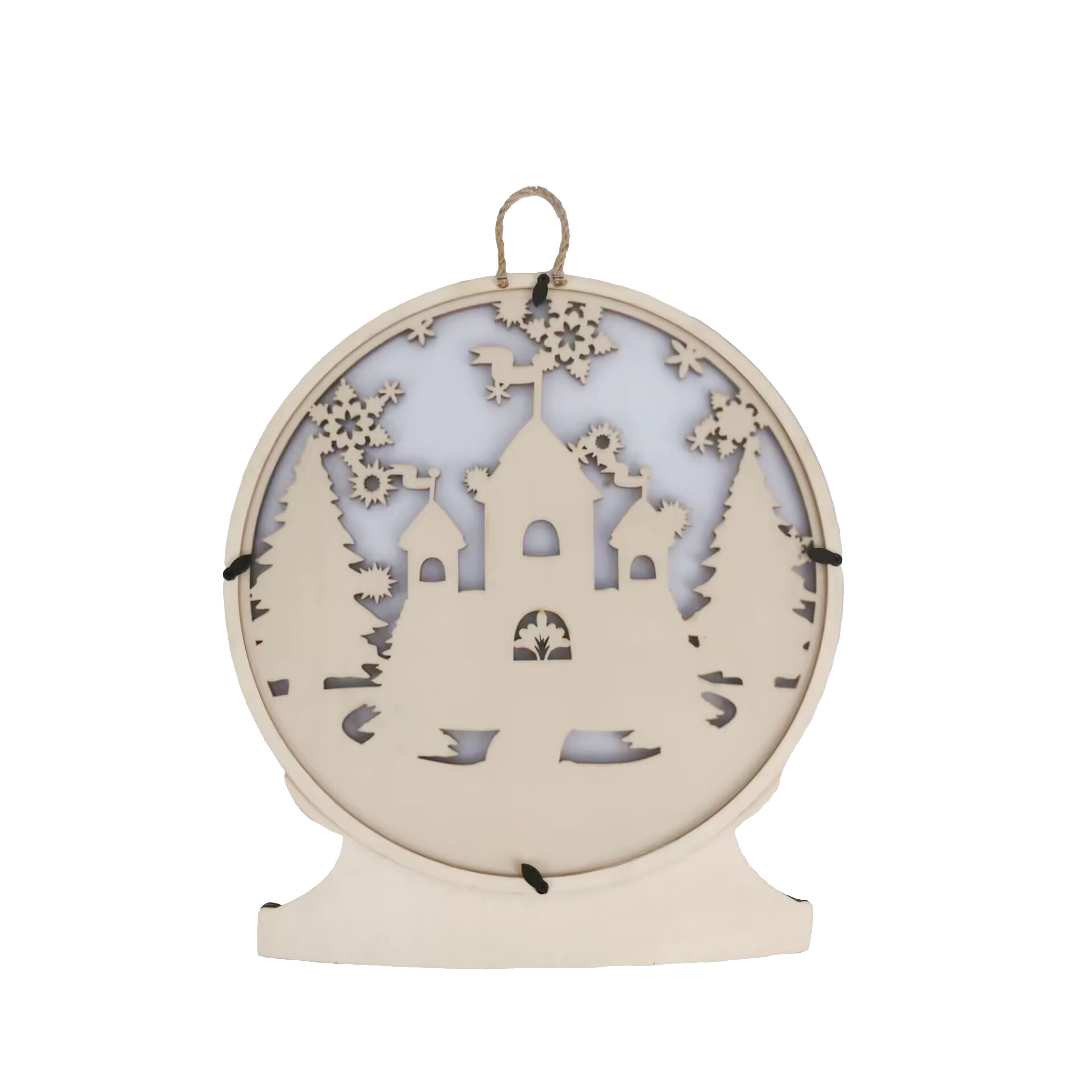 13.5&#x22; Castle Snow Globe DIY Wood &#x26; Acrylic D&#xE9;cor by Make Market&#xAE;