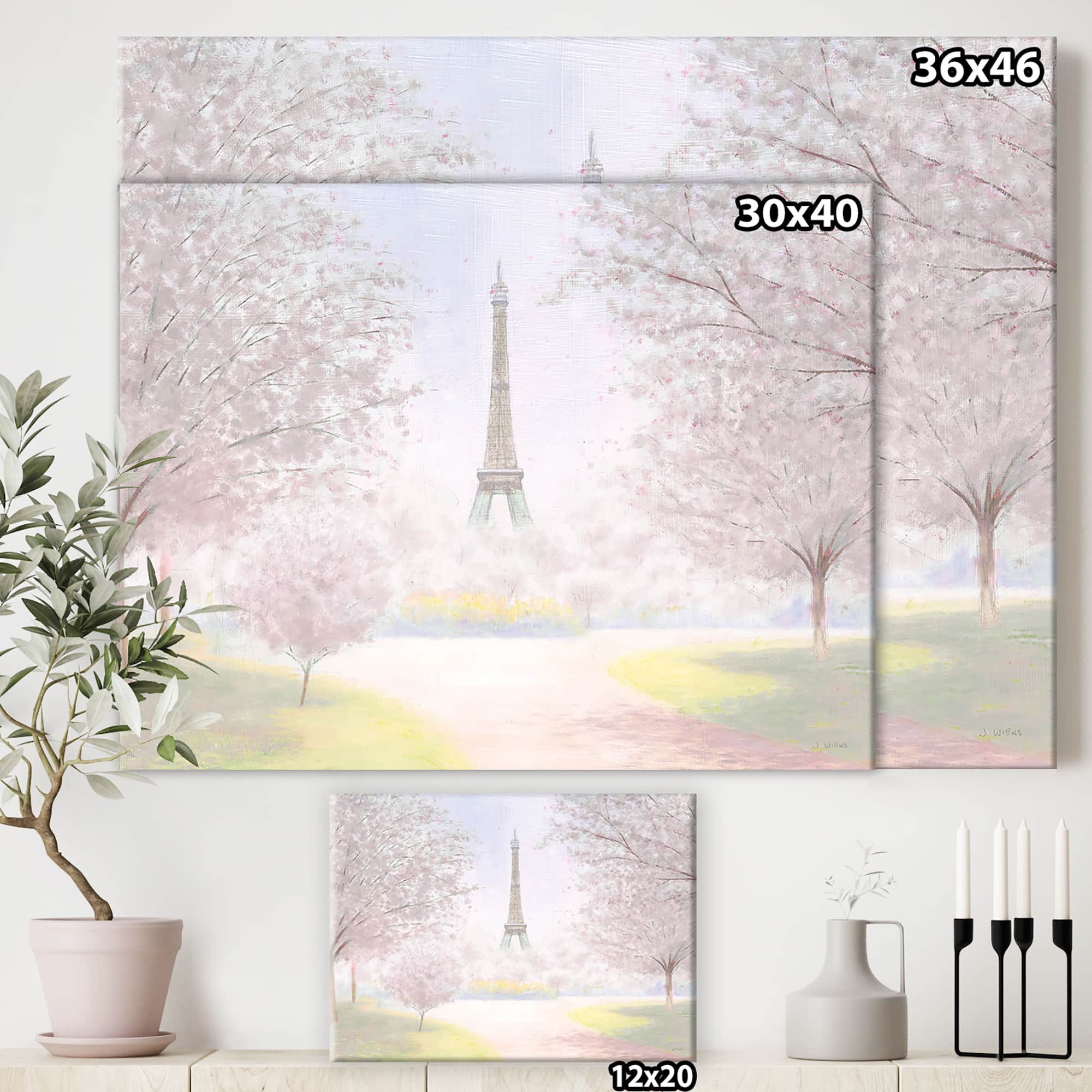 Designart - Pretty Paris - Landscape Canvas Art