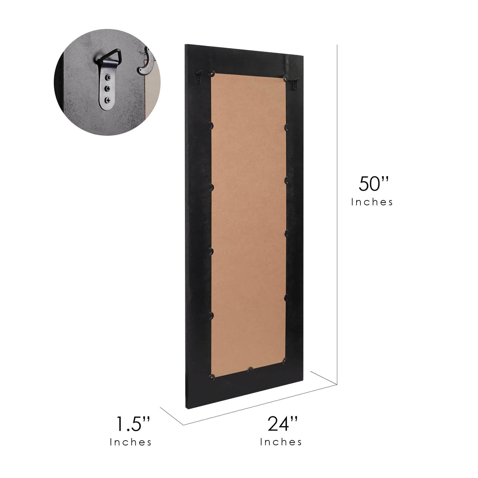 Head West 58&#x22; Black Wood Framed Full Length Wall Leaner Mirror