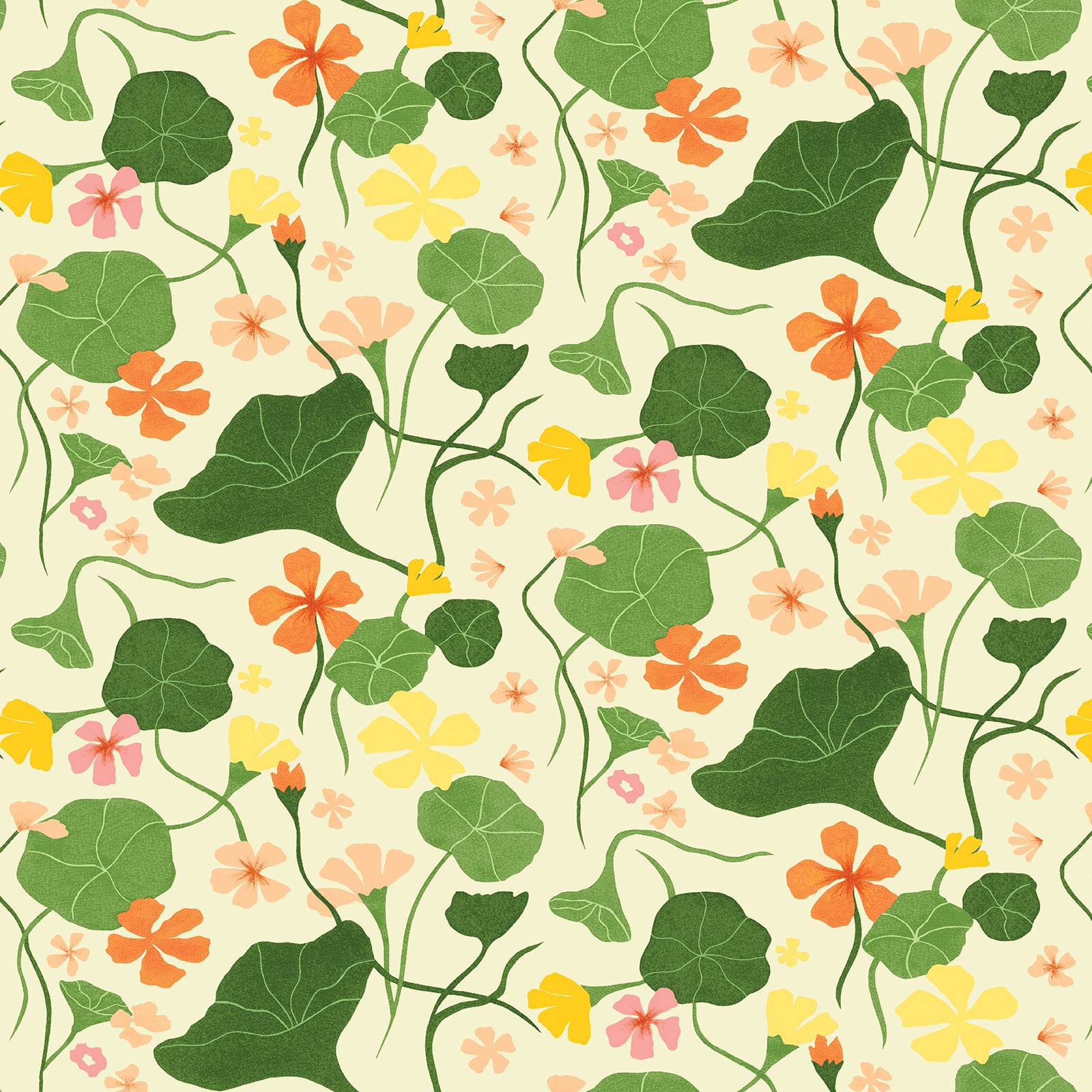 Elana Gabrielle Nasturtiums Floral Peel & Stick Wallpaper